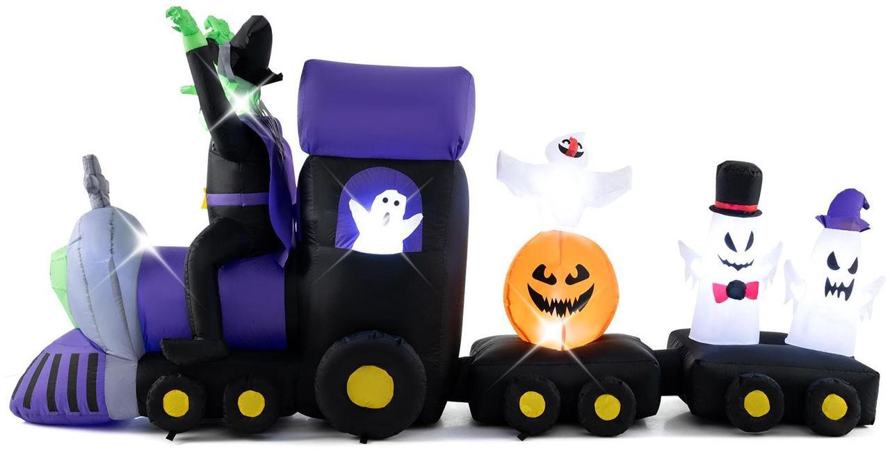 Alt view image 4 of 7 - SlickBlue 8.2 Feet Long Halloween Inflatable Train with Witch and 4 Ghosts