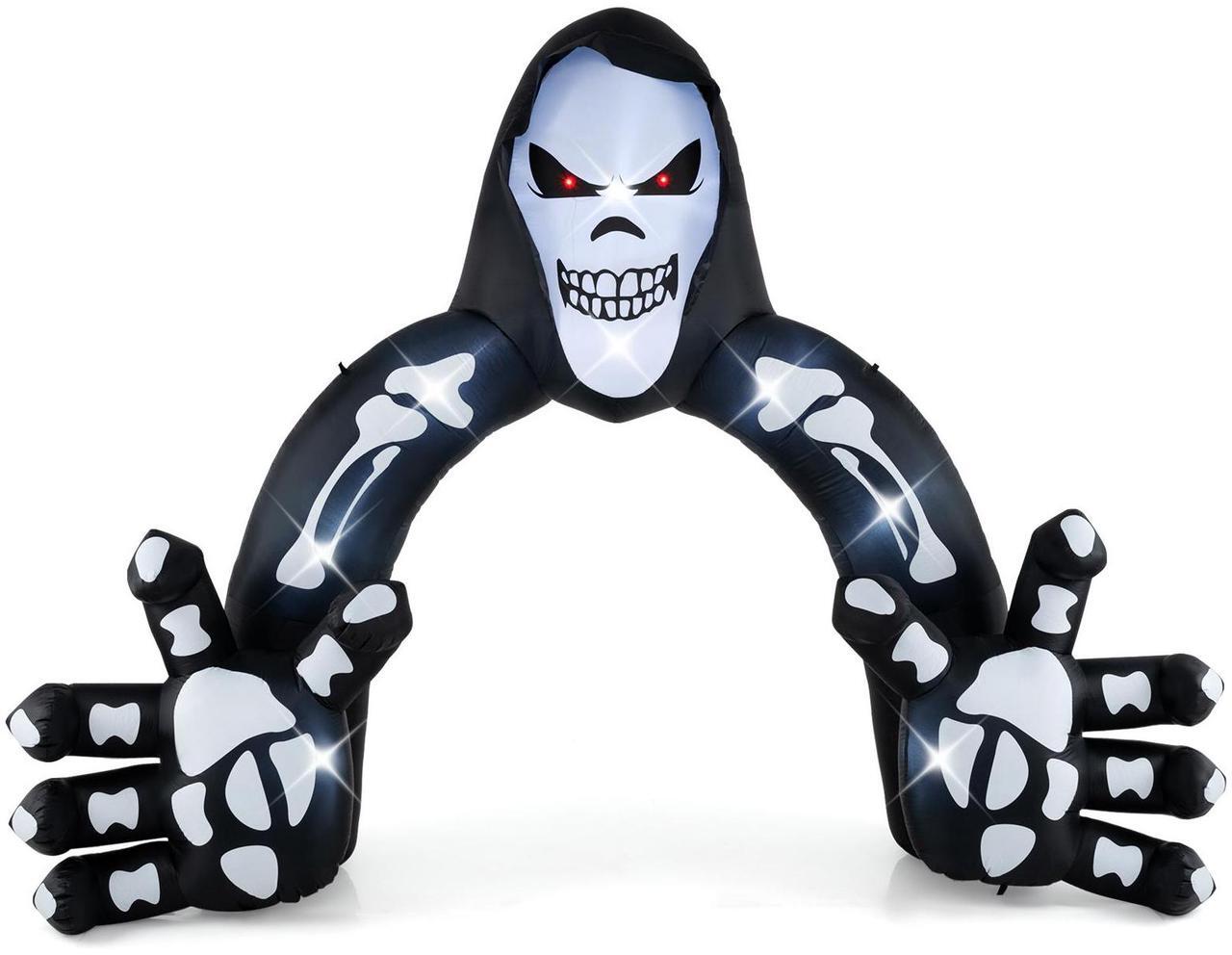 Main image of SlickBlue Halloween Inflatable Grim Reaper Archway with Stakes and Water Bags