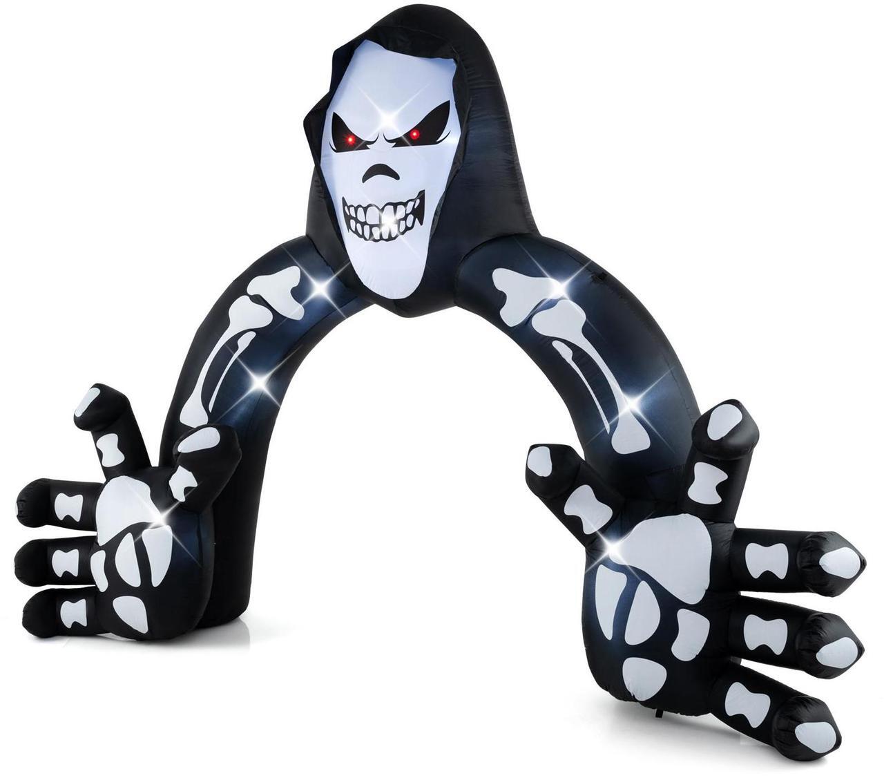 Alt view image 4 of 7 - SlickBlue Halloween Inflatable Grim Reaper Archway with Stakes and Water Bags
