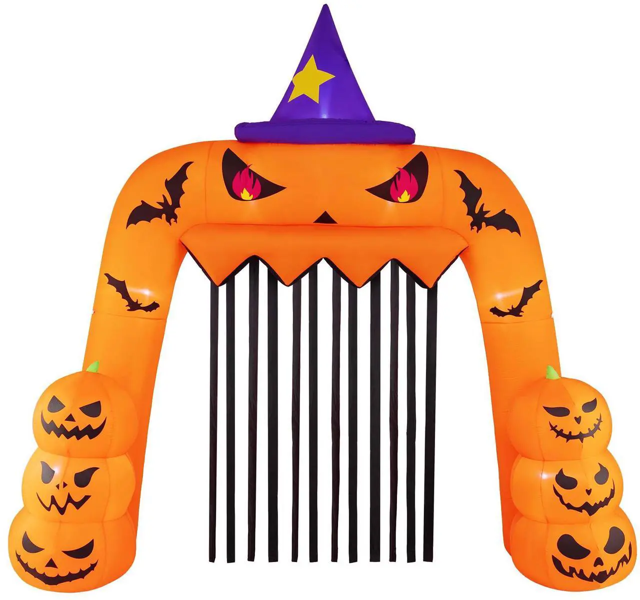 Alt view image 4 of 7 - SlickBlue Halloween Inflatable Pumpkin Archway with Stakes and Water Bags