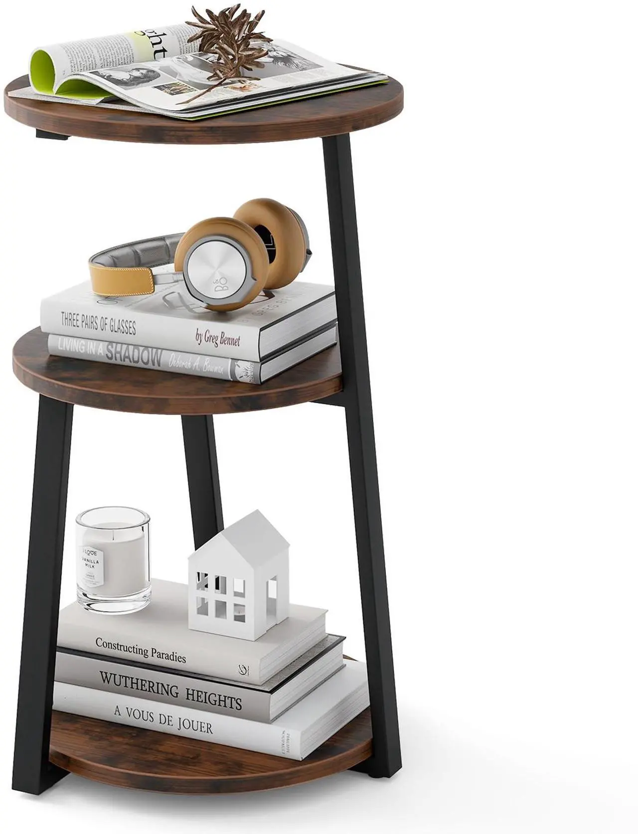 Alt view image 4 of 7 - SlickBlue 3-Tier Accent Round Side Table with Metal Frame-1 Piece