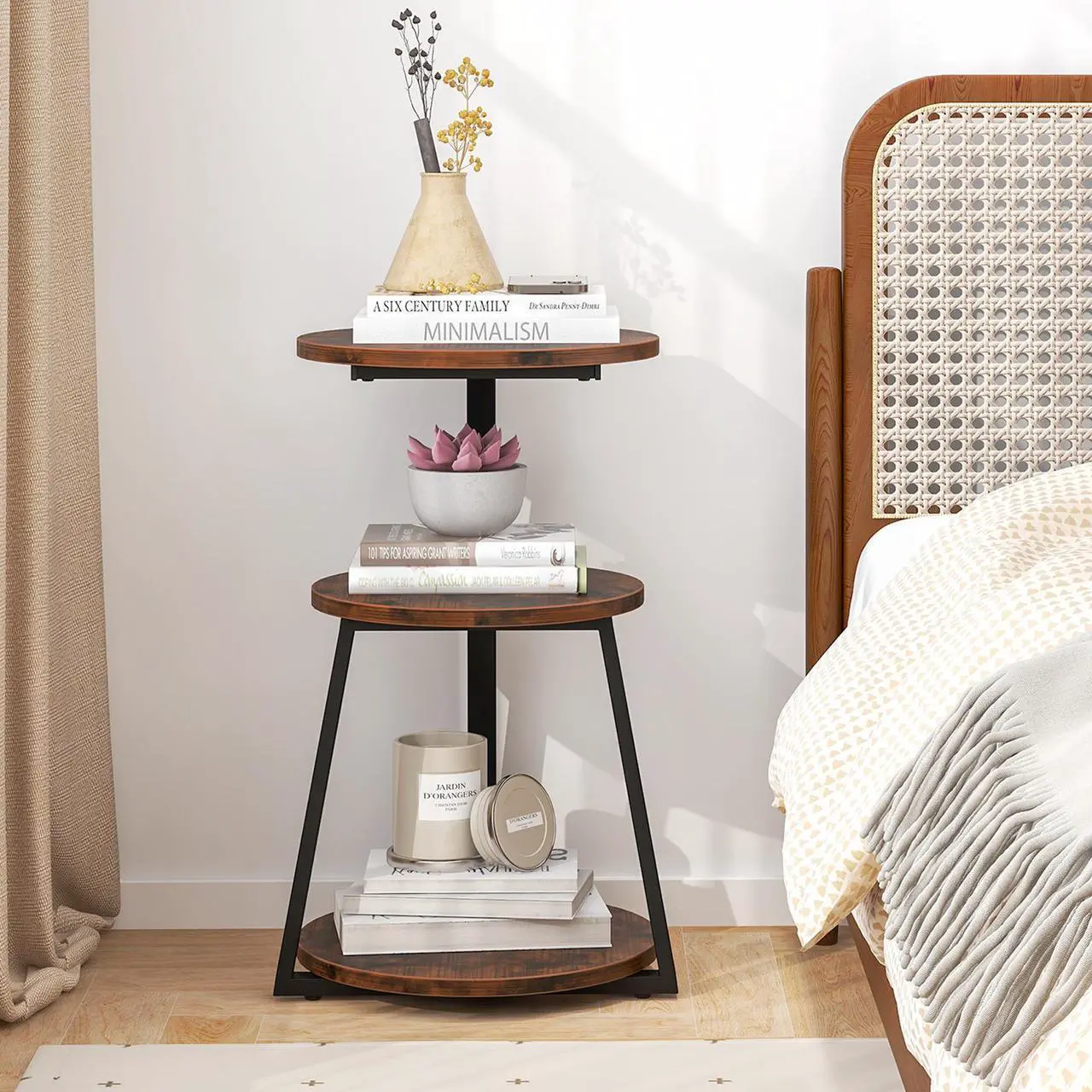Alt view image 2 of 7 - SlickBlue 3-Tier Accent Round Side Table with Metal Frame-1 Piece
