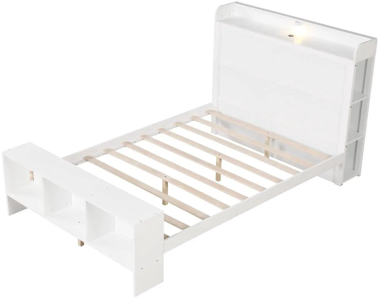 Main image of SlickBlue Frame with 2 USB Ports with Storage Headboard and Lights