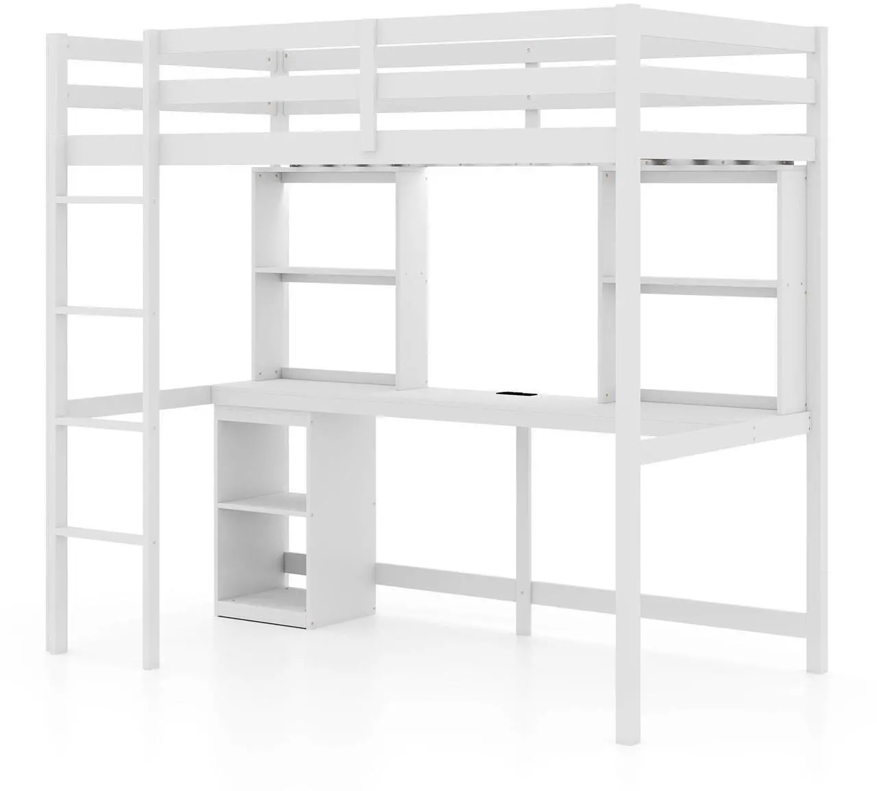 Main image of SlickBlue Loft Bed with LED Light and Desk No Box Spring Needed