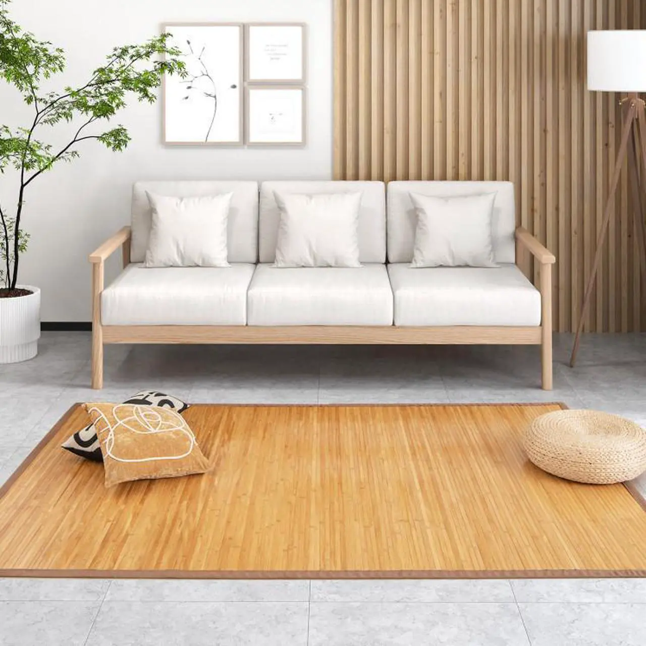 Alt view image 6 of 6 - SlickBlue 5' x 8' Bamboo Area Rug Floor Carpet