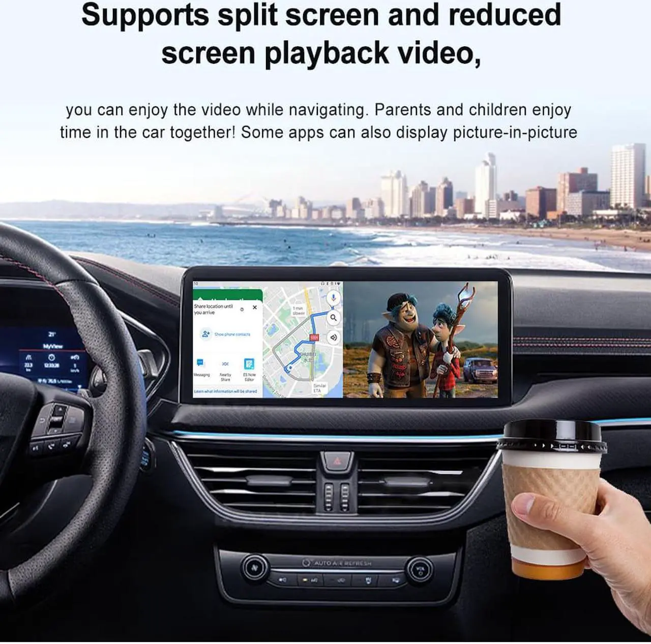 Alt view image 6 of 7 - Binize Wireless CarPlay Android AUTO Multimedia Video Box 4G Cellular,4GB+64GB,8Core,Android 13 System,Built-in Navigation,Support SIM&TF Card Bluetooth Only Support Car with OEM Wired CarPlay