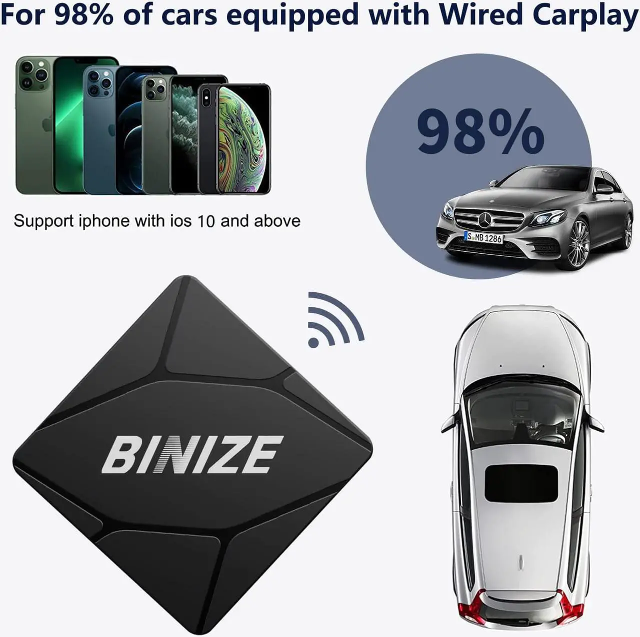 Alt view image 2 of 7 - Wireless CarPlay Adapter CarPlay Dongle Activator Bluetooth USB Multimdia Player for Car with Wired Carplay