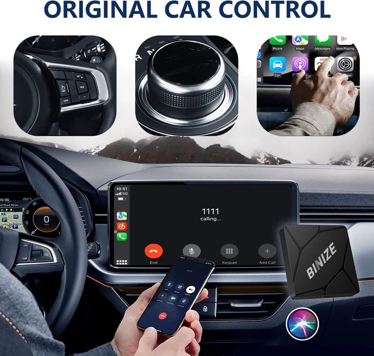 Alt view image 3 of 7 - Wireless CarPlay Adapter CarPlay Dongle Activator Bluetooth USB Multimdia Player for Car with Wired Carplay