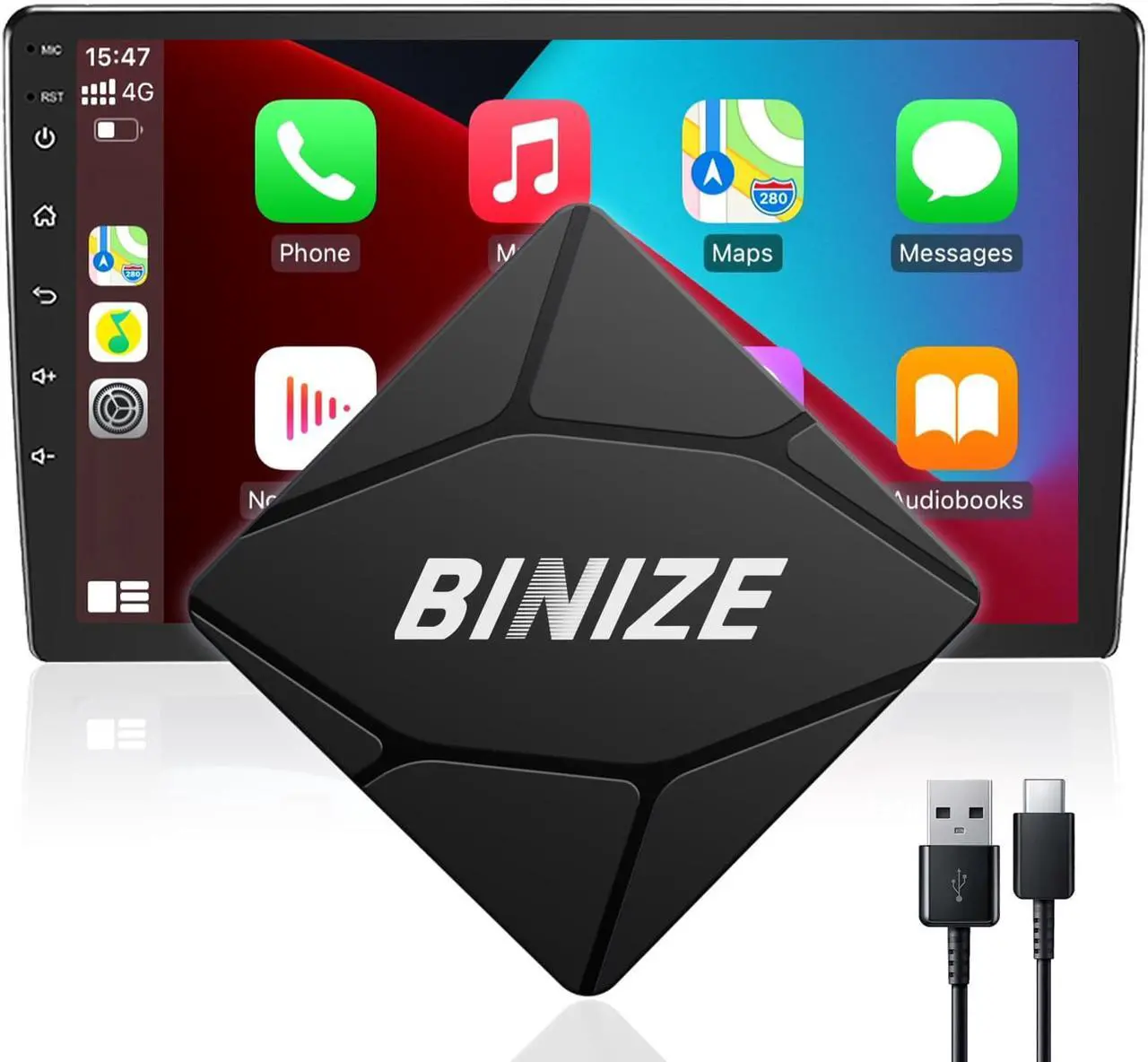 Main image of Wireless CarPlay Adapter CarPlay Dongle Activator Bluetooth USB Multimdia Player for Car with Wired Carplay