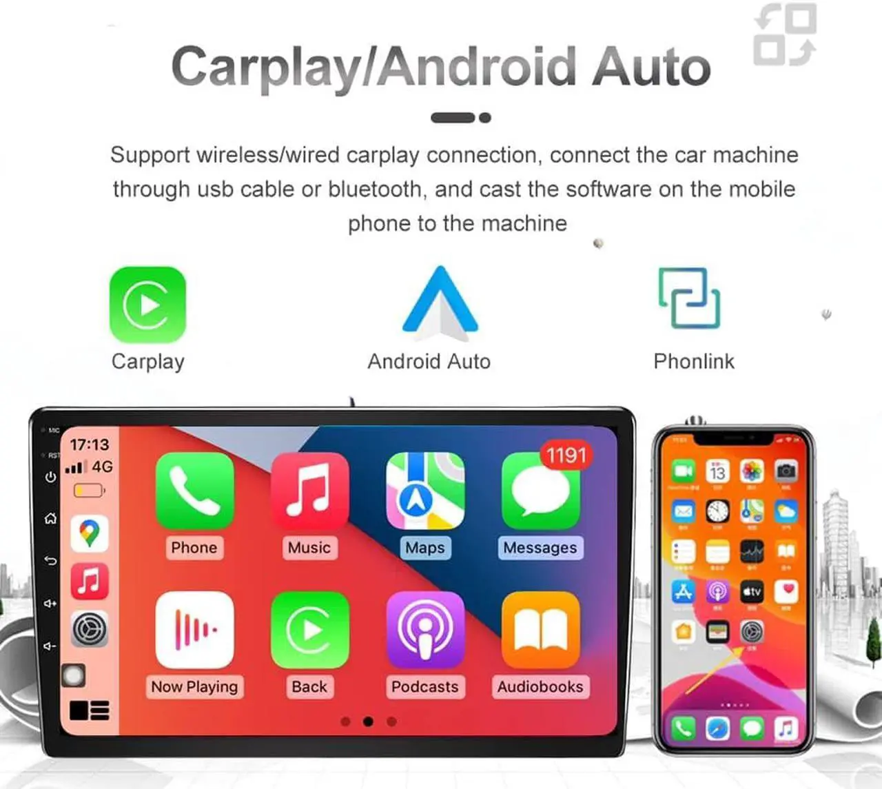 Alt view image 4 of 6 - Binize Android 13 Stereo Radiofor Dodge Ram 1500 2500 3500 2013-2018 Manual AC,9 Inch IPS Screen 2G+32G Built-in Wireless Carplay/Android Auto/WiFi/Bluetooth Free Camera