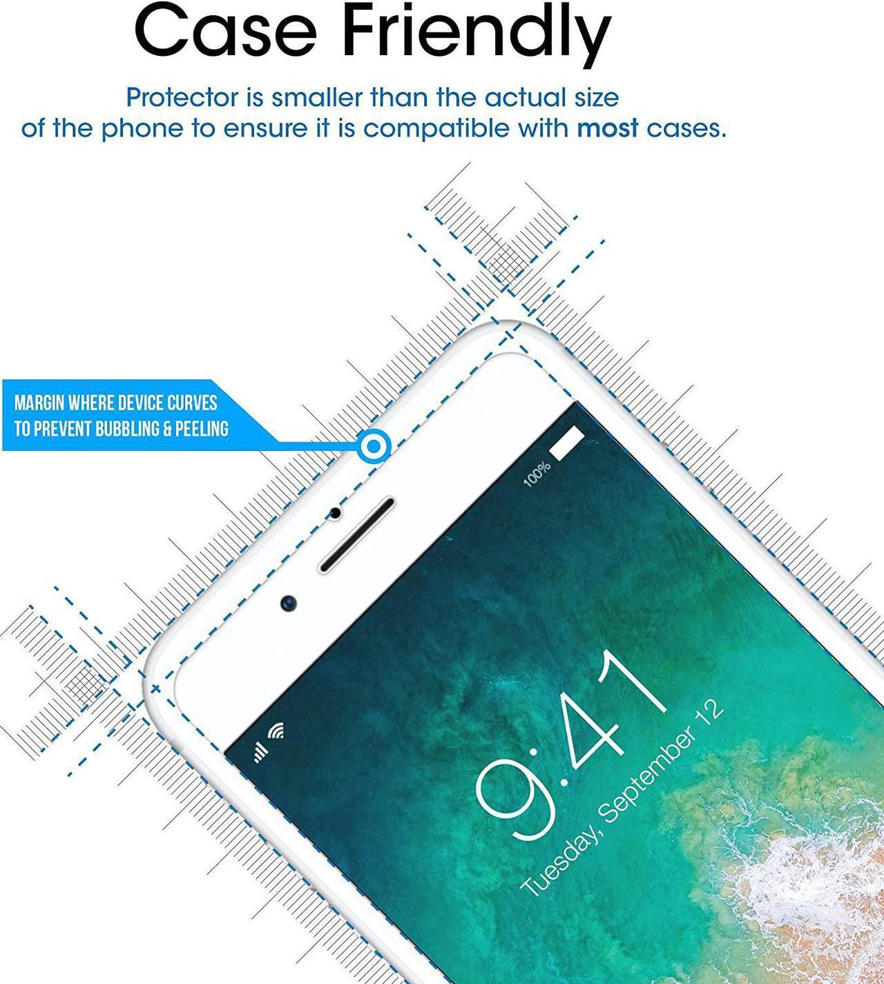 Alt view image 3 of 6 - amFilm Screen Protector for Apple iPhone 8 Plus, 7 Plus, 6S Plus, 6 Plus, Tempered Glass, 2 Pack