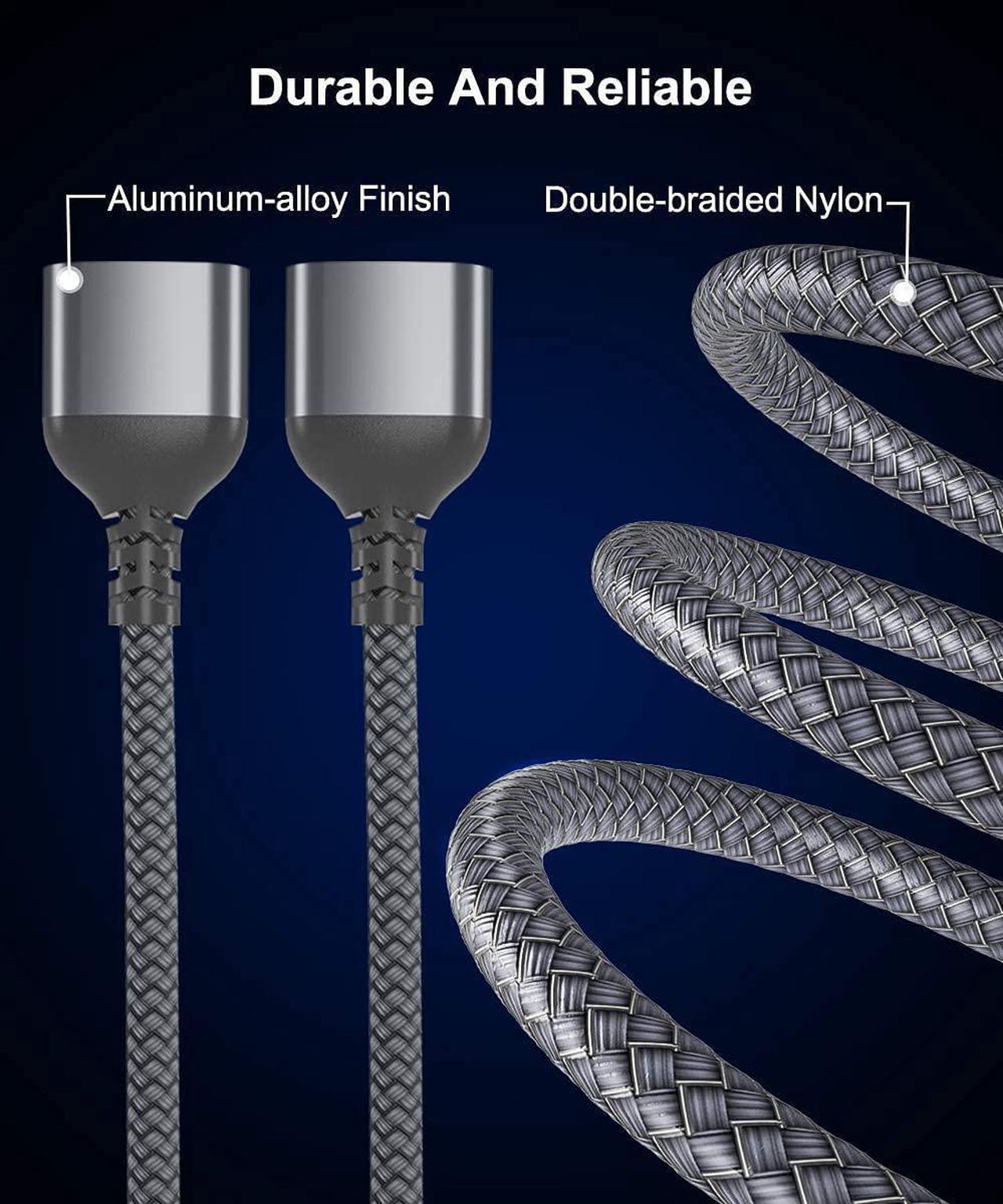 Alt view image 4 of 7 - USB C Male to Dual USB Female Cable Splitter 1FT Thunderbolt 3 to Double Type A 2.0 OTG Adapter Cord Converter Multiple Hub for MacBook Pro iPad Air 4 5 Mini 6 Surface GO S23