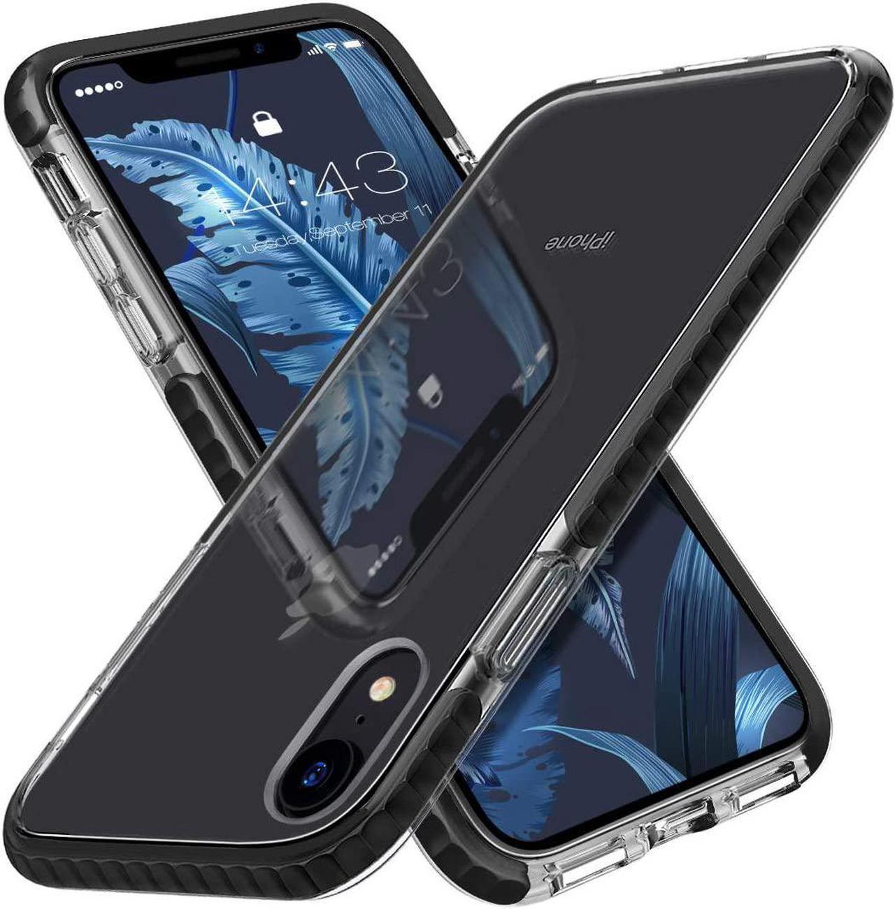 MATEPROX iPhone XR Case Clear Thin Slim Anti-Yellow Anti-Slippery Anti-Scratches Cover Shockproof Bumper Case for iPhone XR 6.1'' (Black)