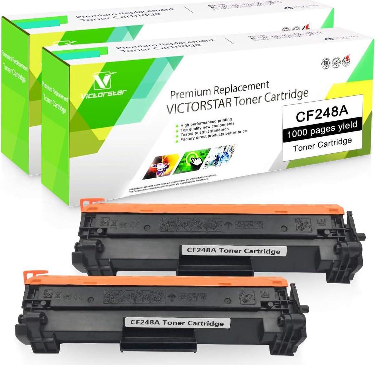 VICTORSTAR Compatible 48A CF248A Toner Cartridge Replacement for Using with HP Laserjet pro M15a M15w M16a M16w, MFP M28a M28w M29a M29wBlack x 2, with Chip