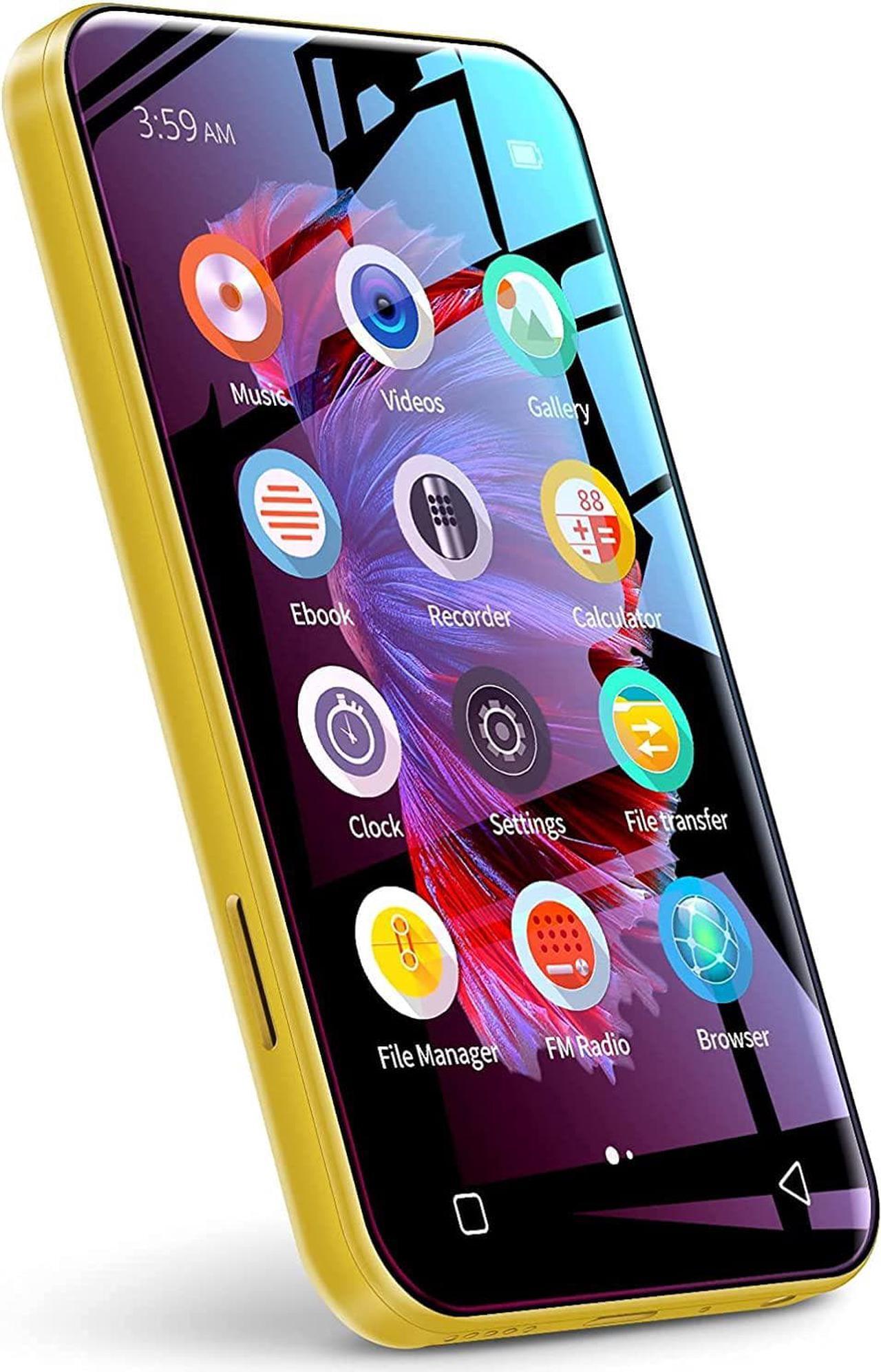 Main image of WiFi Mp3 Player with Bluetooth, TIMMKOO 4.0" Full Touch Screen Mp3 Mp4 Player with Speaker, Portable HiFi Sound Walkman Digital Music Player with FM Radio,Recorder, Ebook,Clock, Browser (Yellow)