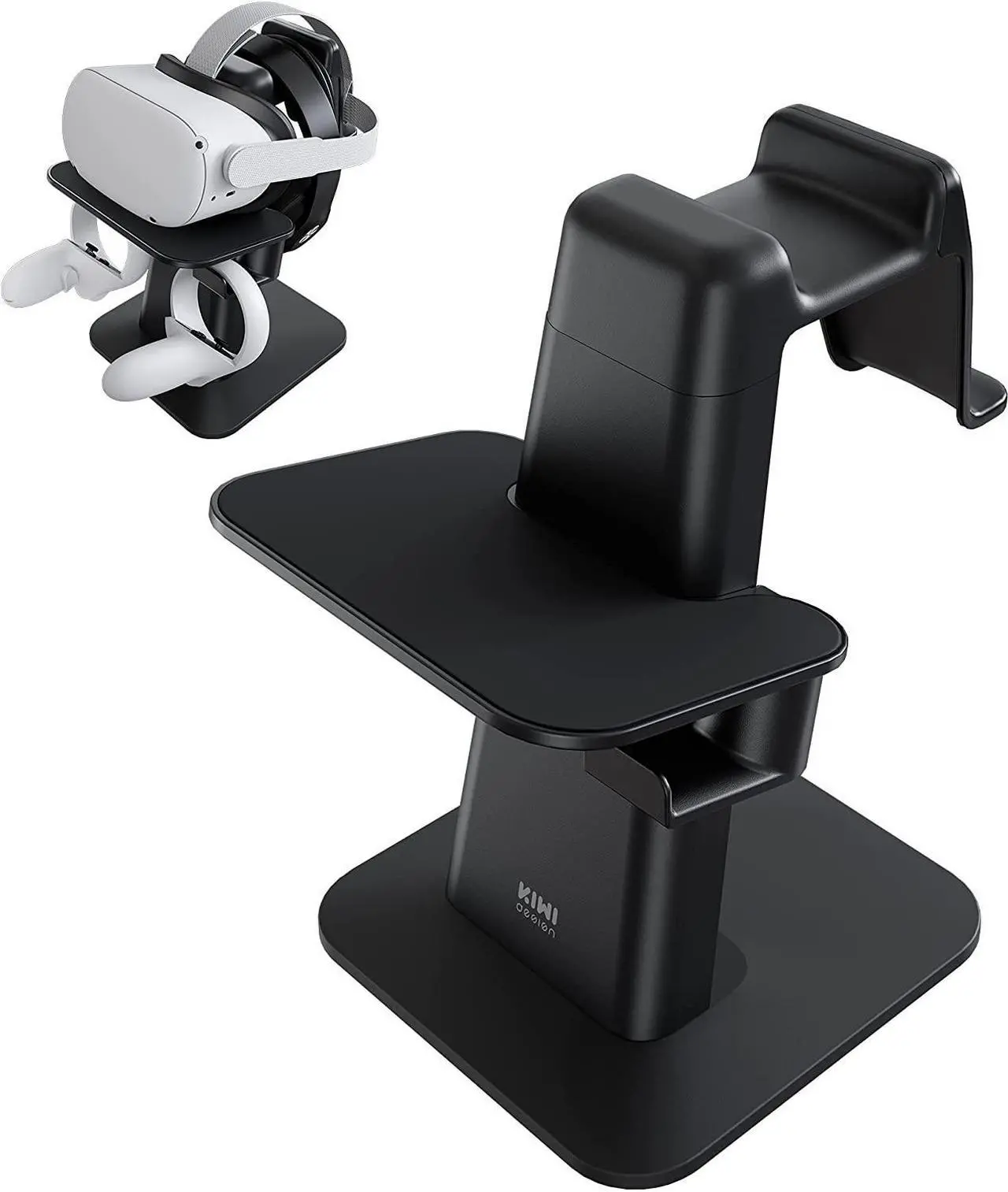 Main image of KIWI design VR Stand Accessories Compatible with Quest 2/Rift S/Valve Index/HP Reverb G2/Quest/PSVR 2/ Pico 4 VR Headset and Touch Controllers (Black)