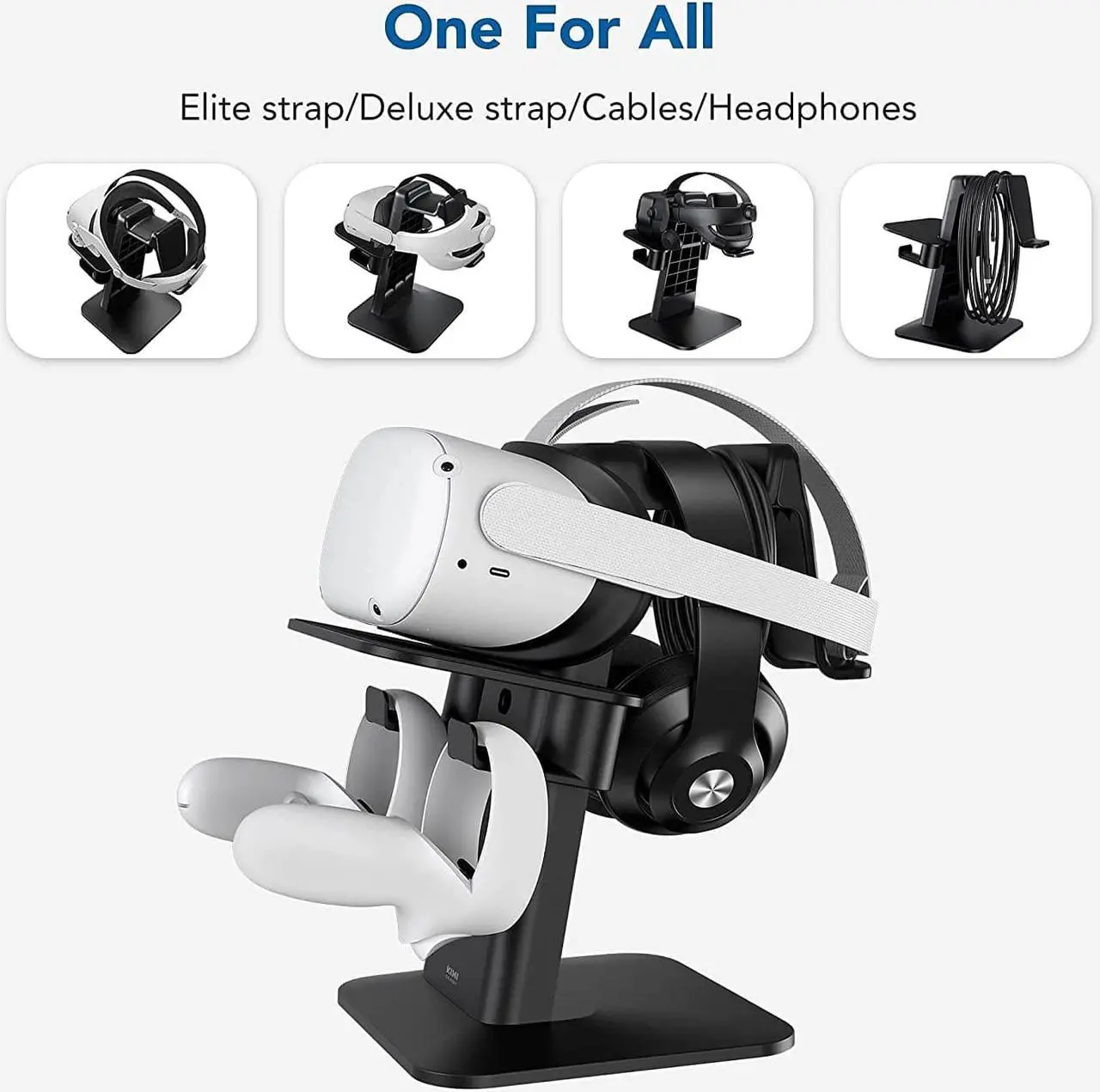 Alt view image 7 of 7 - KIWI design VR Stand Accessories Compatible with Quest 2/Rift S/Valve Index/HP Reverb G2/Quest/PSVR 2/ Pico 4 VR Headset and Touch Controllers (Black)