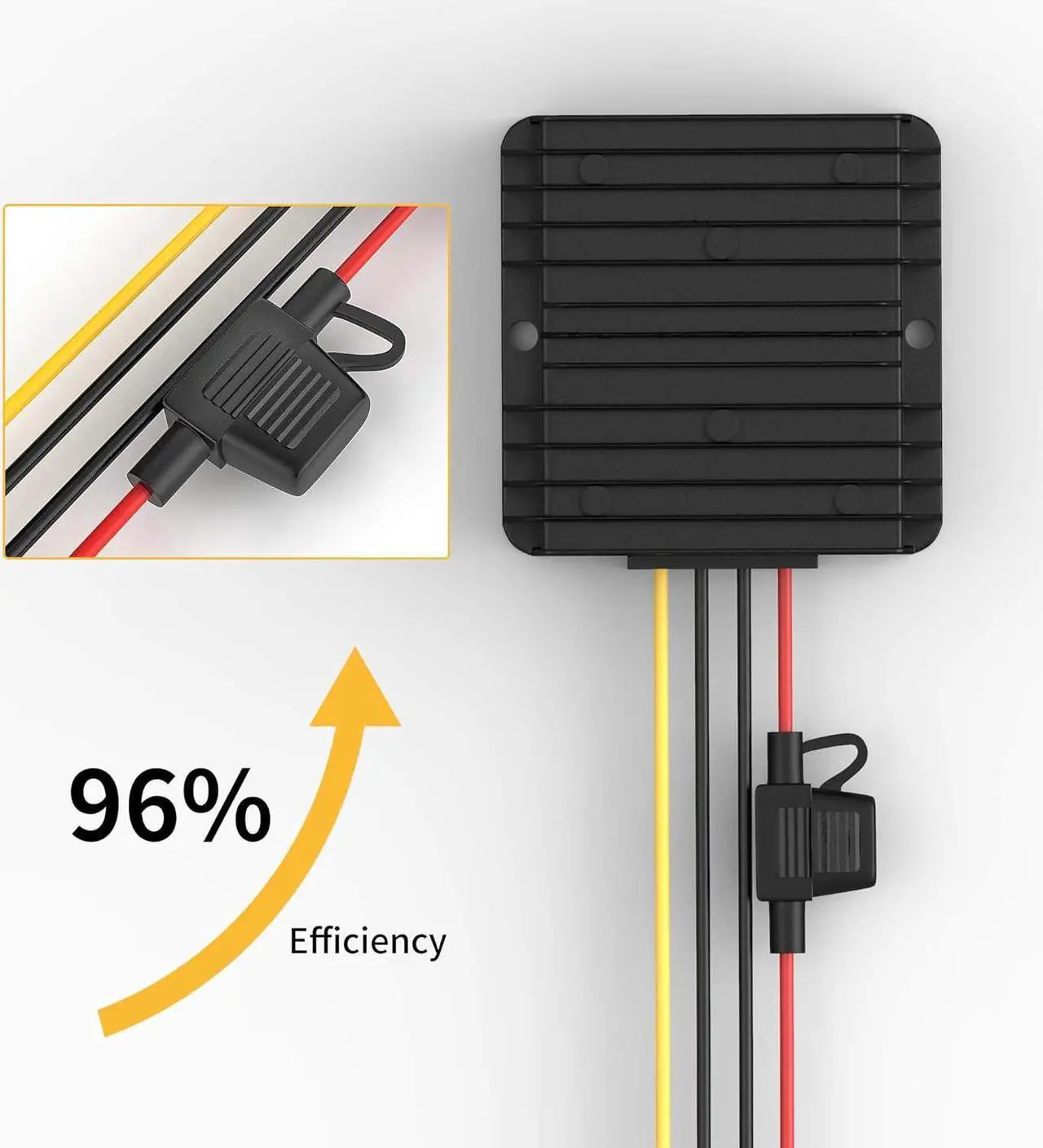 Alt view image 6 of 7 - DC-DC Boost Converter, DC Converter 12V to 24V 10A 240W Power Voltage Converter with Fuse Waterproof, Step-Up Transformer for Golf Cart LED Light Motor Truck Vehicle Boat etc. (Accept DC9-20V Inputs)
