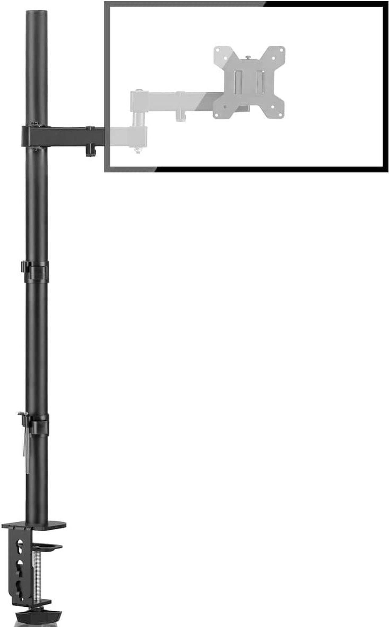 Bracwiser Single Fully Adjustable Standing Height Monitor Arm Stand Mount 800mm Tall for Monitor Computer Screen 13 15 17 19 20 22 23 24 26 27 30 32 inch VESA 75 100 (MD7821)