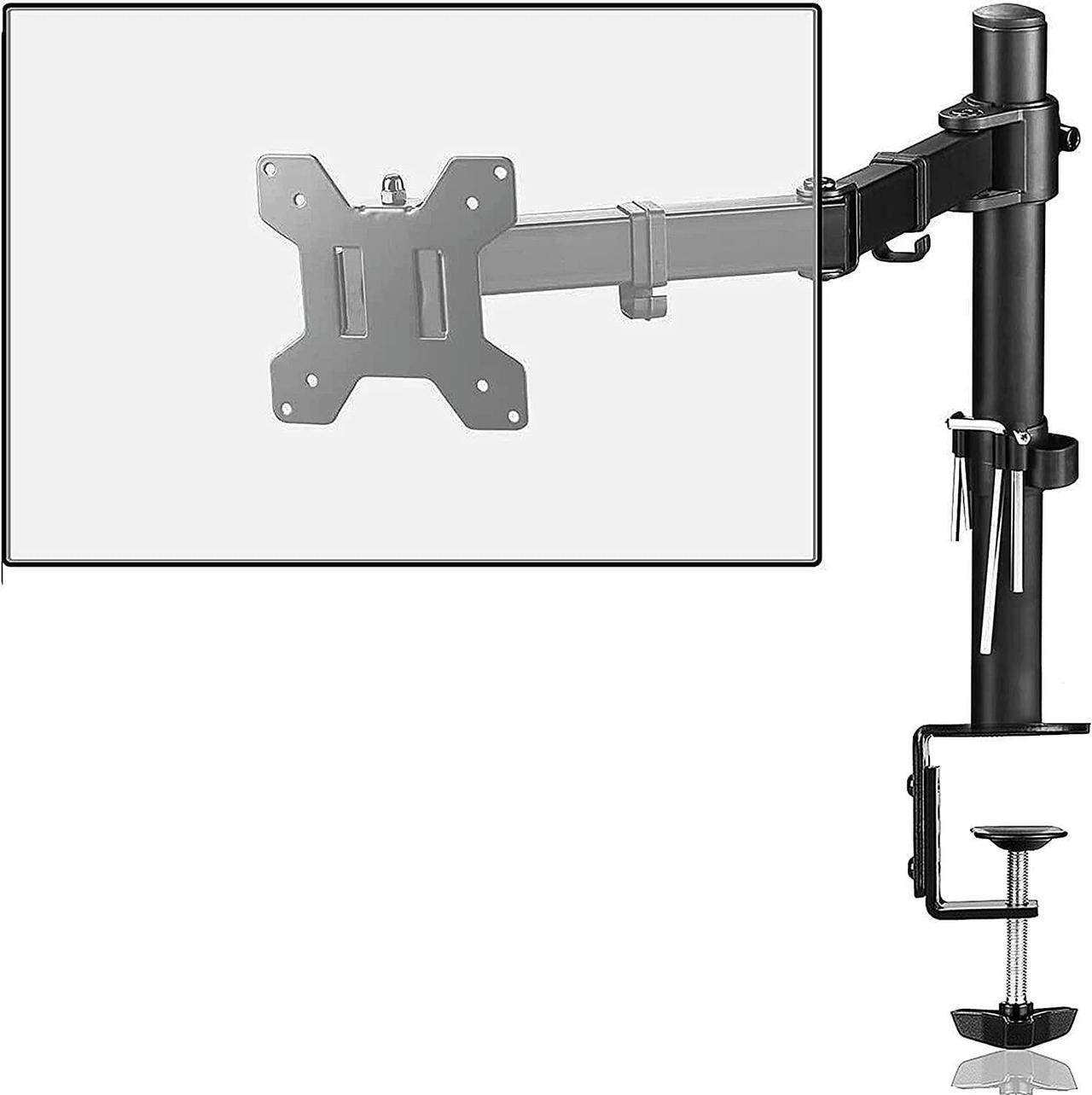 Suptek Single LED LCD Monitor Desk Mount Heavy Duty Fully Adjustable Stand for 1 / One Screen up to 27 inch (MD6421)