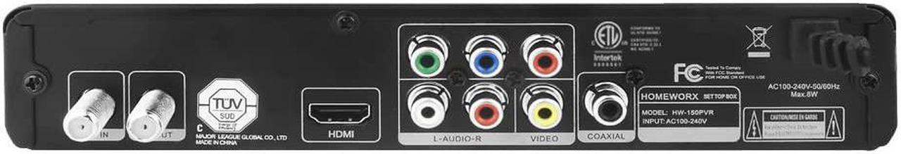 Alt view image 3 of 6 - HomeWorx ATSC Digital Converter Box with TV Tuner TV Recording USB Multimedia Function (HW-150PVR-Y22)