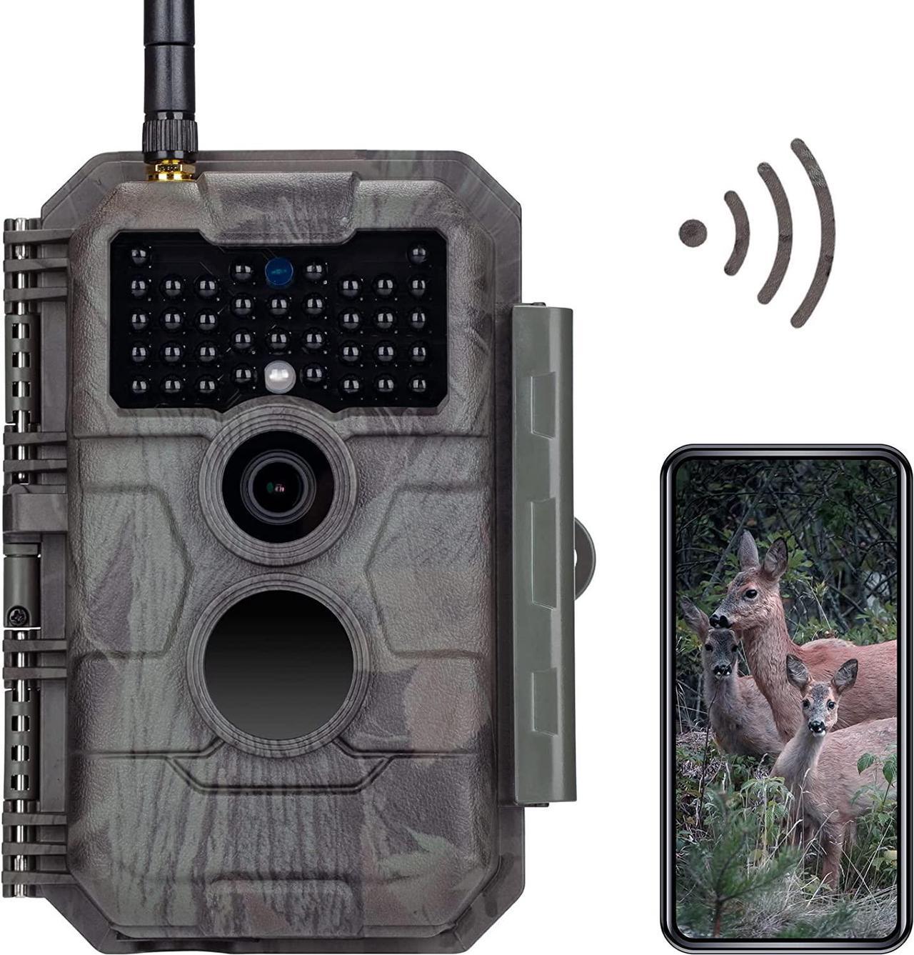 GardePro E6 Trail Camera, WiFi Blueooth, 32MP 1296p, Game Cameras with No Glow Night Vision, External Antenna, Motion Activated, Waterpoof