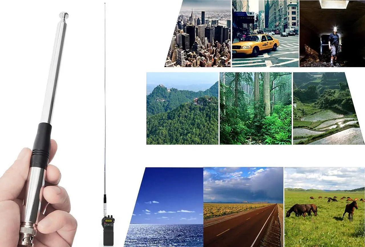 Alt view image 6 of 6 - HYS 27Mhz Antenna 9-Inch to 51-inch Telescopic/Rod HT Antennas for CB Handheld/Portable Radio with BNC Connector Compatible with Cobra Midland Uniden Anytone CB Radio