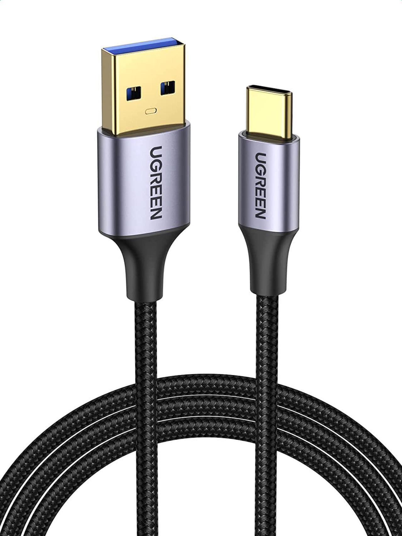 UGREEN USB to USB C Cable USB 3.0 5Gbps Data Transfer USB Type C Cable Fast Charging Nylon Braided Cord Compatible with Android Auto, iPhone 15 Pro, Galaxy S24 S23 S22 Ultra, PS5 Controller, 6ft