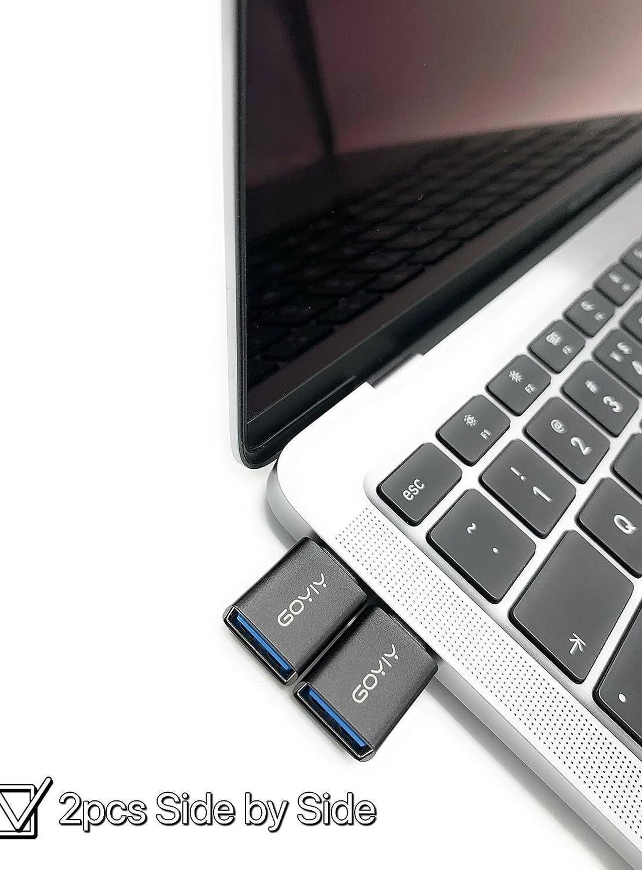 Alt view image 6 of 6 - [10Gbps] USB C to USB Adapter USB C Male to USB Female Adapter USB3.2 Gen 2 2-Pack Compatible with MacBook Pro/Air Laptops Phones and Other Type C or Thunderbolt 4/3 Devices(Black)