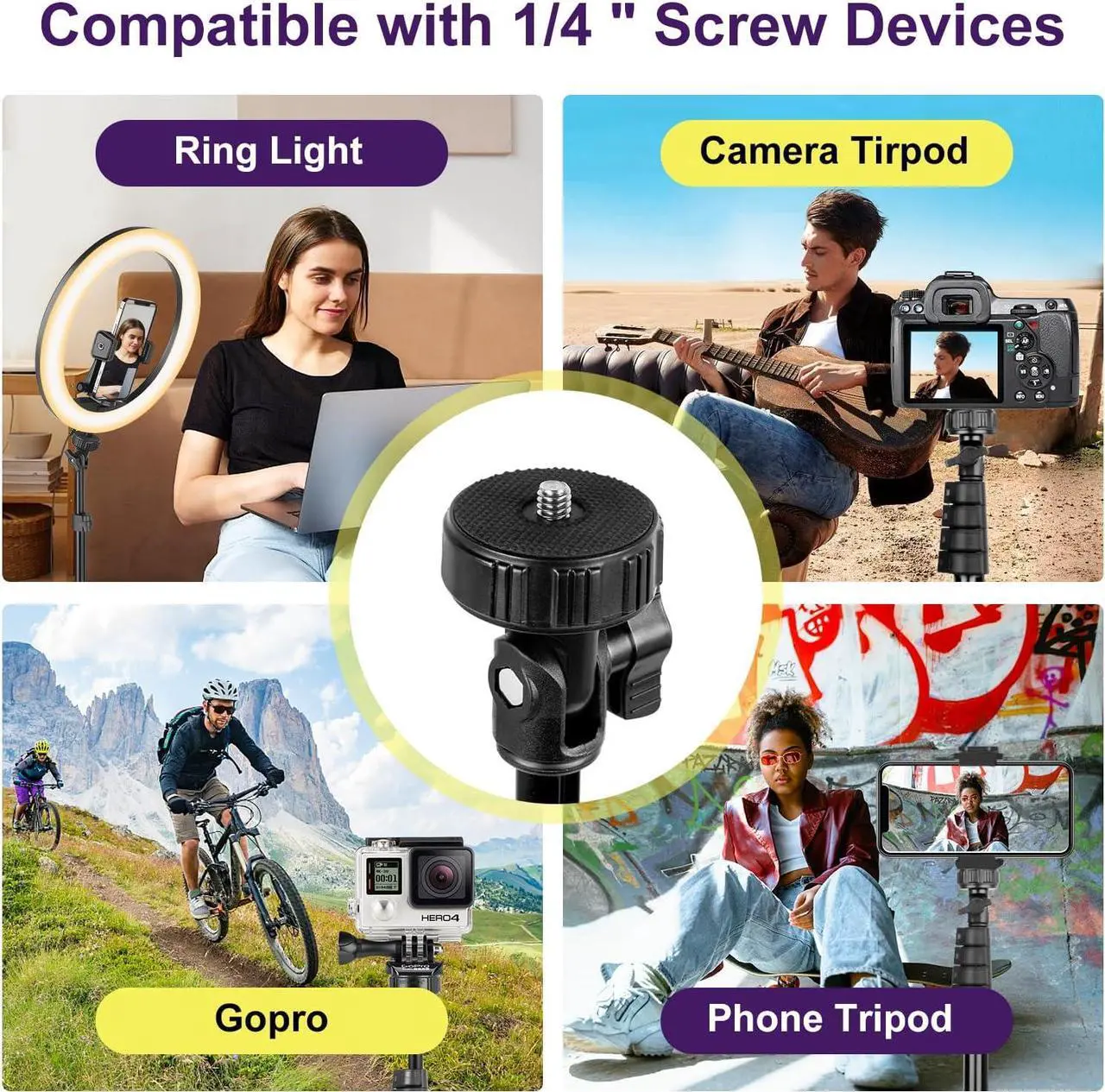 Alt view image 4 of 7 - UBeesize 62" Phone Tripod & Selfie Stick, Camera Tripod Stand with Wireless Remote and Phone Holder,Compatible with iPhone Android Phone, Perfect for Selfies/Video Recording/Live Streaming Black
