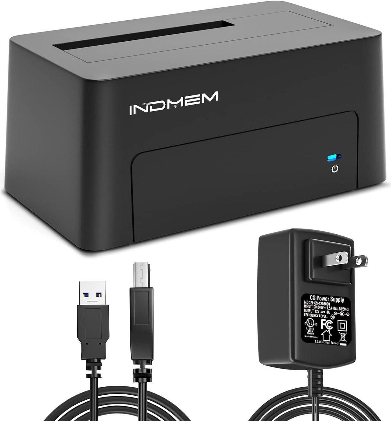 INDMEM USB 3.0 to SAS SSD Hard Drive Adapter, Type B to SAS HDD SSD Docking Station for 2.5"/3.5" SAS SSD