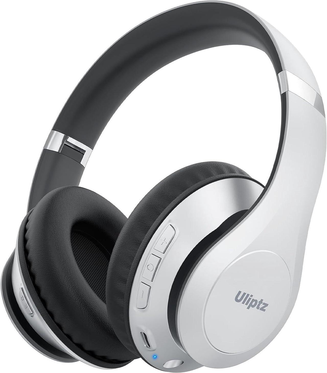 Main image of Uliptz Wireless Bluetooth Headphones, 65H Playtime, 6 EQ Sound Modes, HiFi Stereo Over Ear Headphones with Microphone, Foldable Lightweight Bluetooth 5.2 Headphones (Silver)