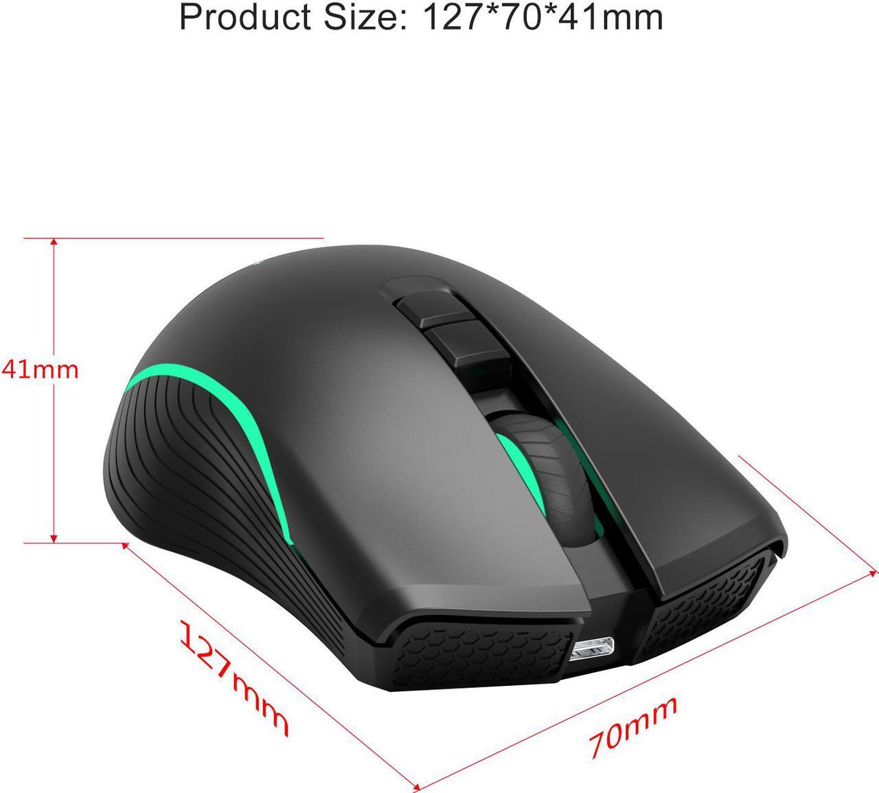Alt view image 7 of 7 - Ludus Dominum Rechargeable Wireless Gaming Mouse,large-size ,Ergonomic Hand Grips,4800 DPI,TYPE-C Fast charge,7 Buttons,Fast-Charging,10 millons buttons life,RGB Gamer Desk Laptop PC Gaming Mouse
