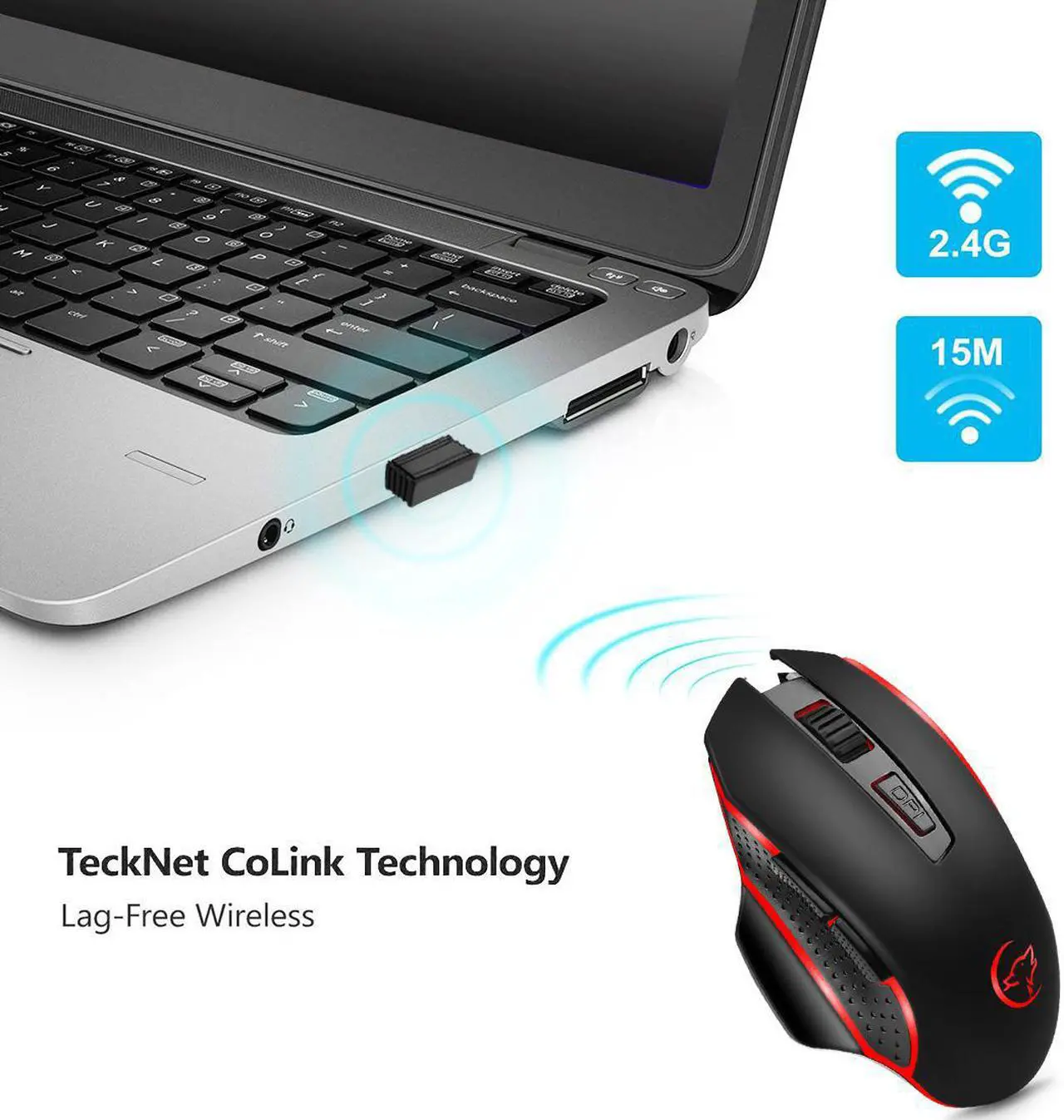 Alt view image 4 of 7 - Wireless Gaming Mouse,large-size ,Ergonomic Hand Grips,6 Buttons Gamer Desk Laptop PC Gaming Mouse