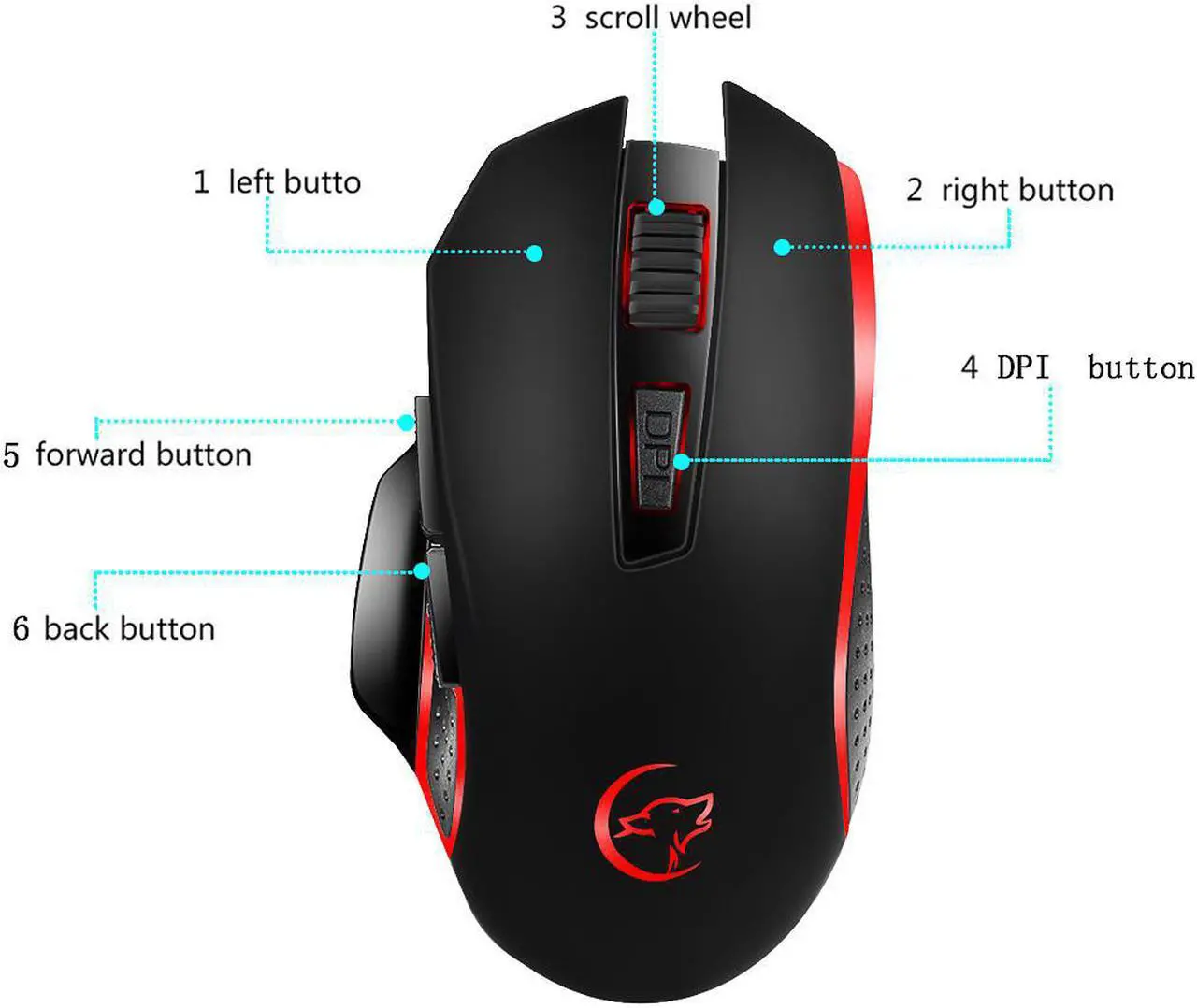 Alt view image 6 of 7 - Wireless Gaming Mouse,large-size ,Ergonomic Hand Grips,6 Buttons Gamer Desk Laptop PC Gaming Mouse