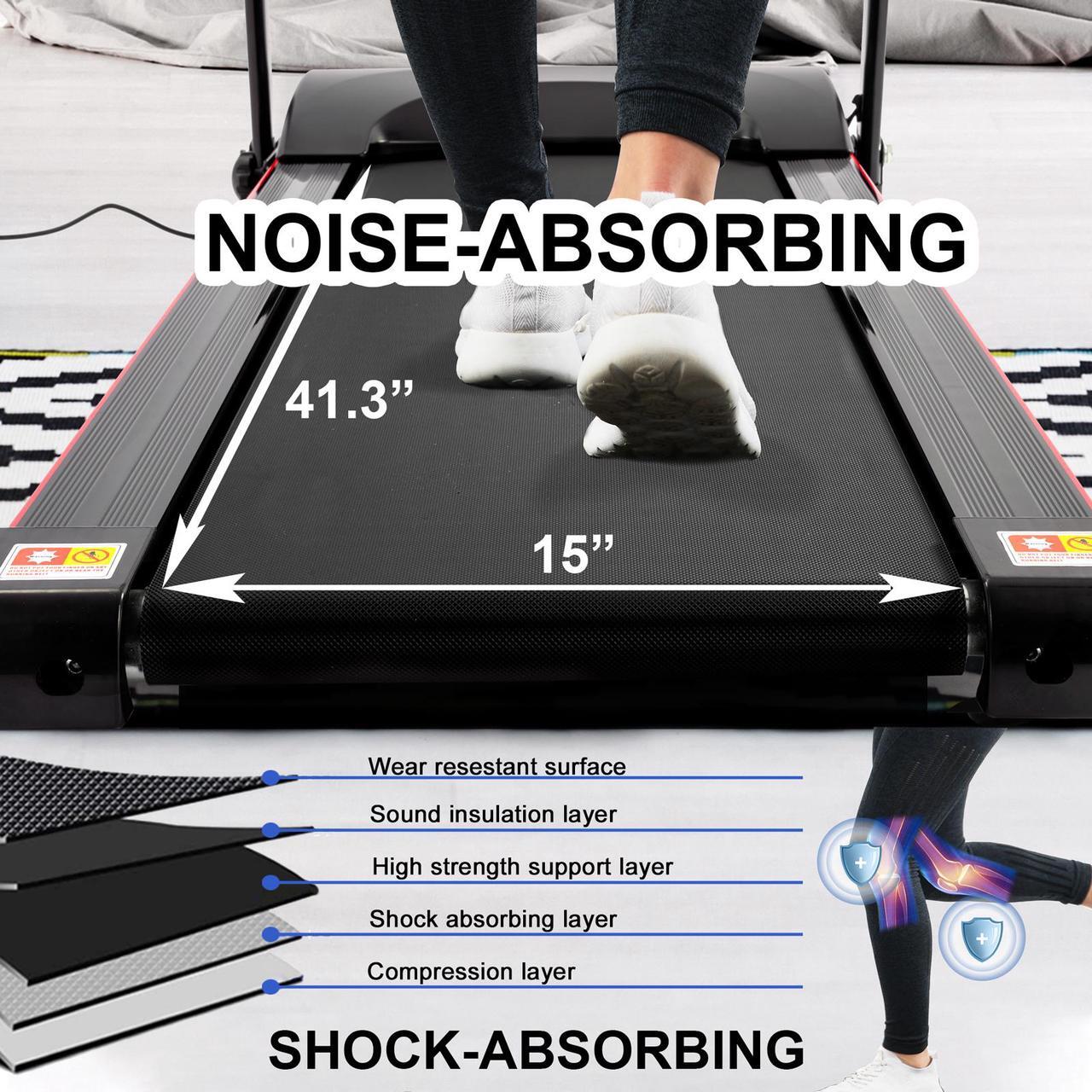 Alt view image 4 of 6 - FYC Folding Treadmills for Home with Bluetooth and Incline, Portable Running Machine Electric Compact Treadmills Foldable for Exercise Home Gym Fitness Walking Jogging JK1609