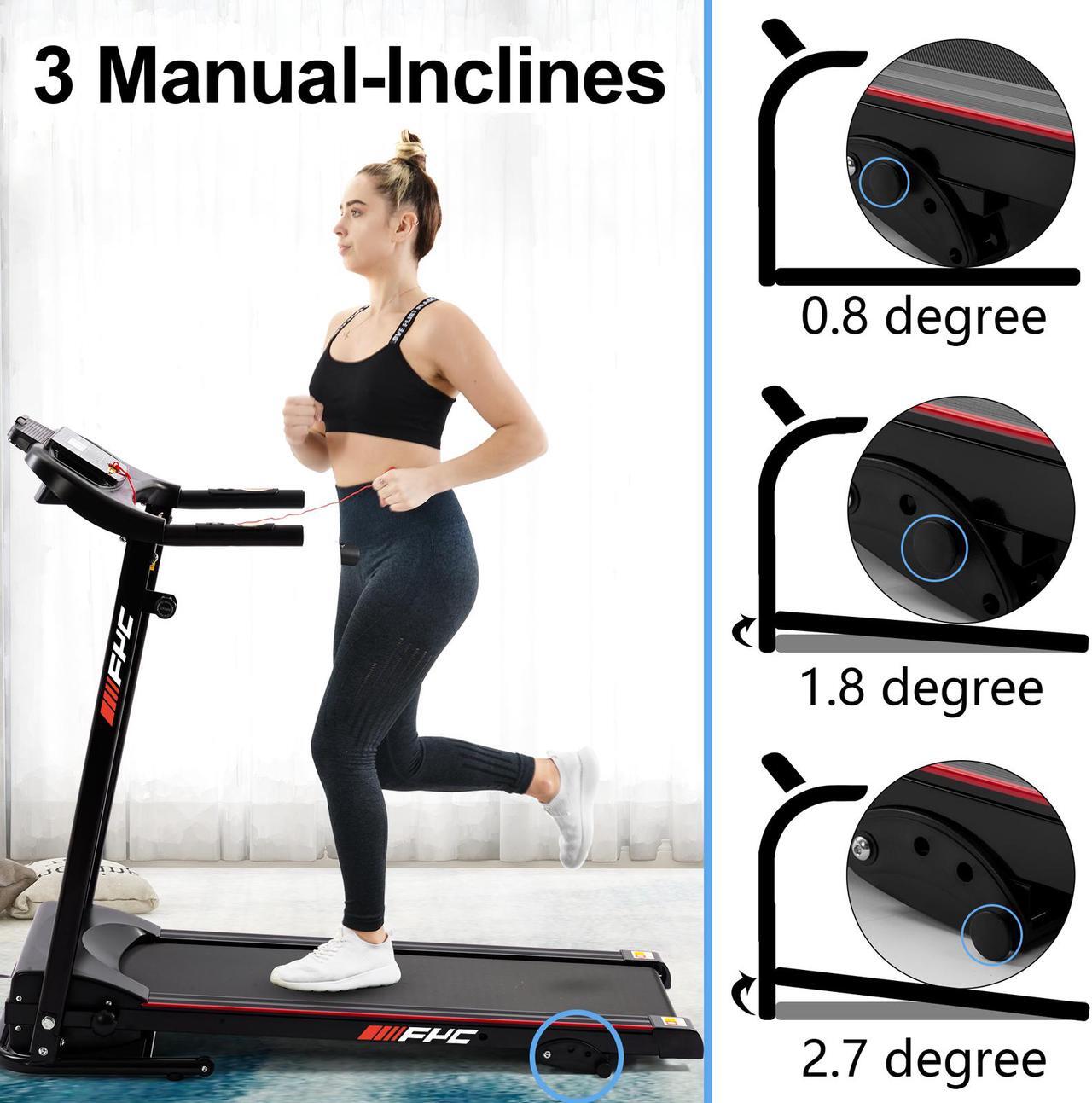 Alt view image 5 of 6 - FYC Folding Treadmills for Home with Bluetooth and Incline, Portable Running Machine Electric Compact Treadmills Foldable for Exercise Home Gym Fitness Walking Jogging JK1609
