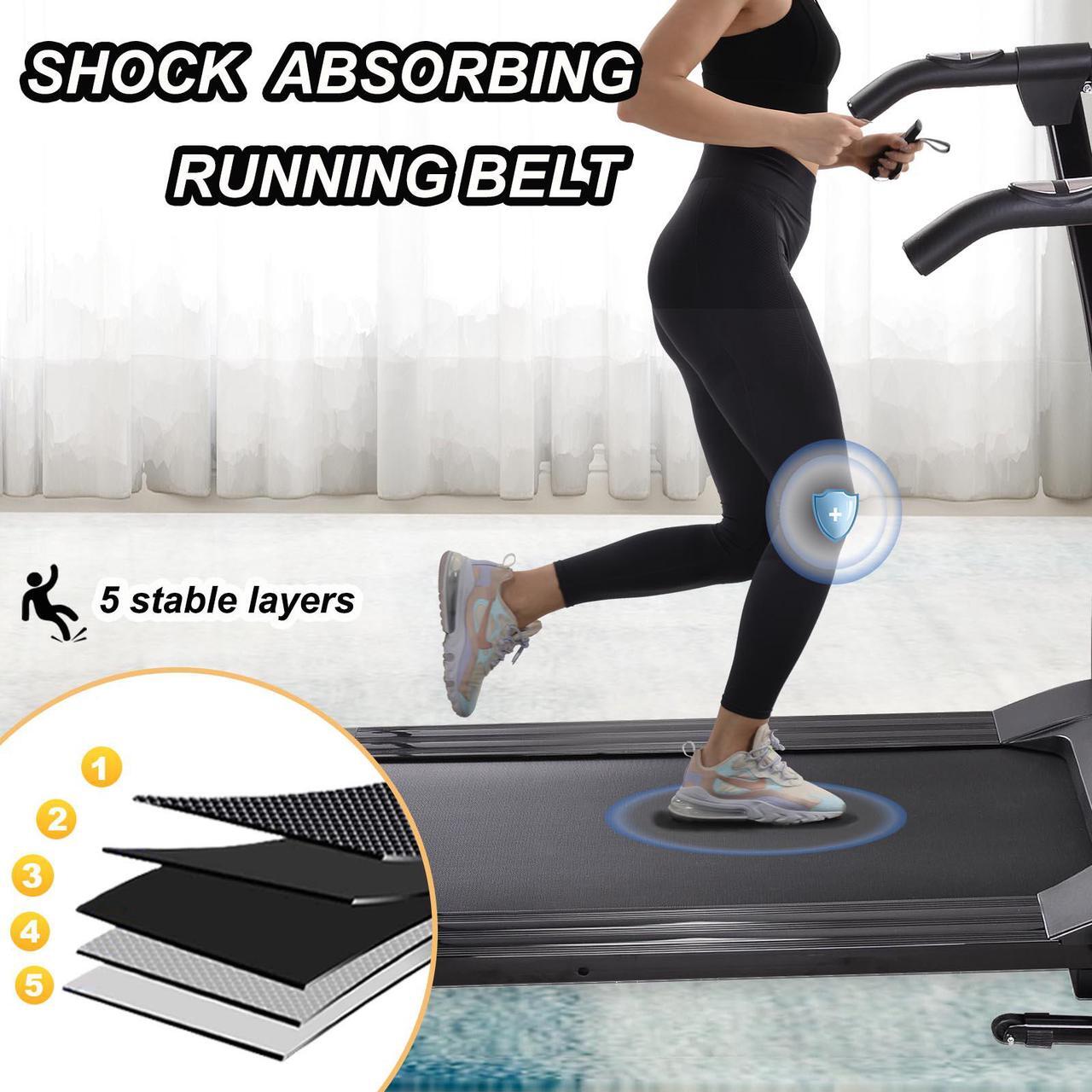 Alt view image 4 of 6 - FYC Folding Treadmills for Home, Foldable Electric Treadmill with LCD display, Lightweight Compact Treadmill Fitness Running Walking Jogging Exercise for Home Office Apartment Saver Space