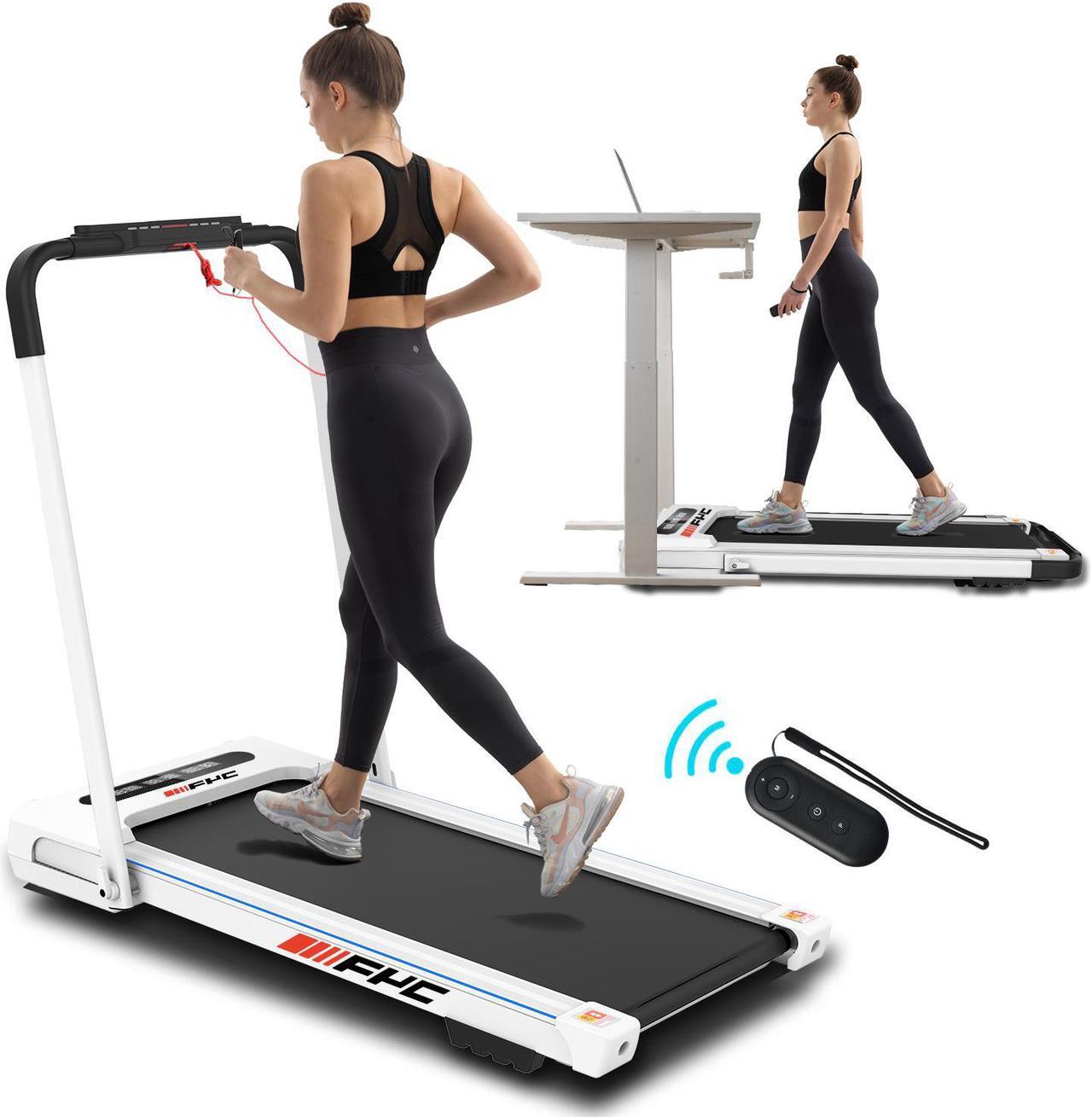 Main image of FYC 2 in 1 Folding Treadmill for Home Under Desk Electric Treadmill Workout Foldable Running Machine Portable Compact Treadmill for Running and Walking Exercise 2.5HP, Installation-Free, White JK31-8