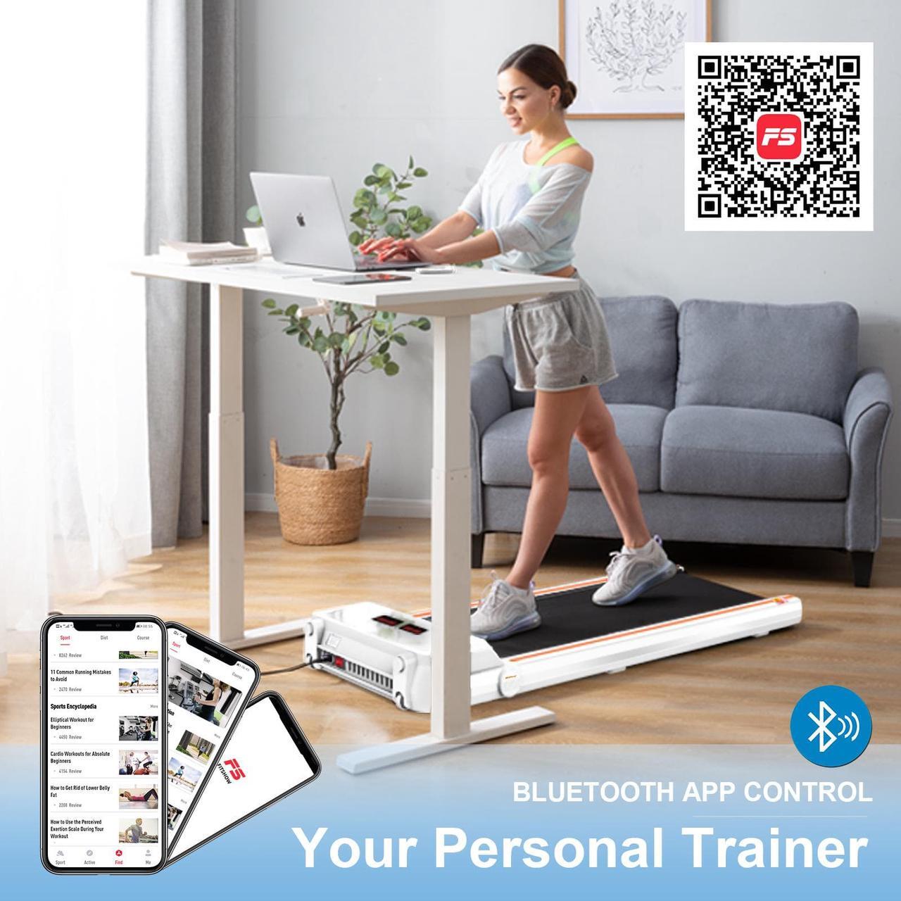 Alt view image 2 of 6 - FYC Under Desk Treadmill 2.5HP Slim Walking Treadmill 265LBS - Electric Treadmill with APP Bluetooth Remote Control LED Display, Running Walking Jogging for Home Office Use, Installation Free