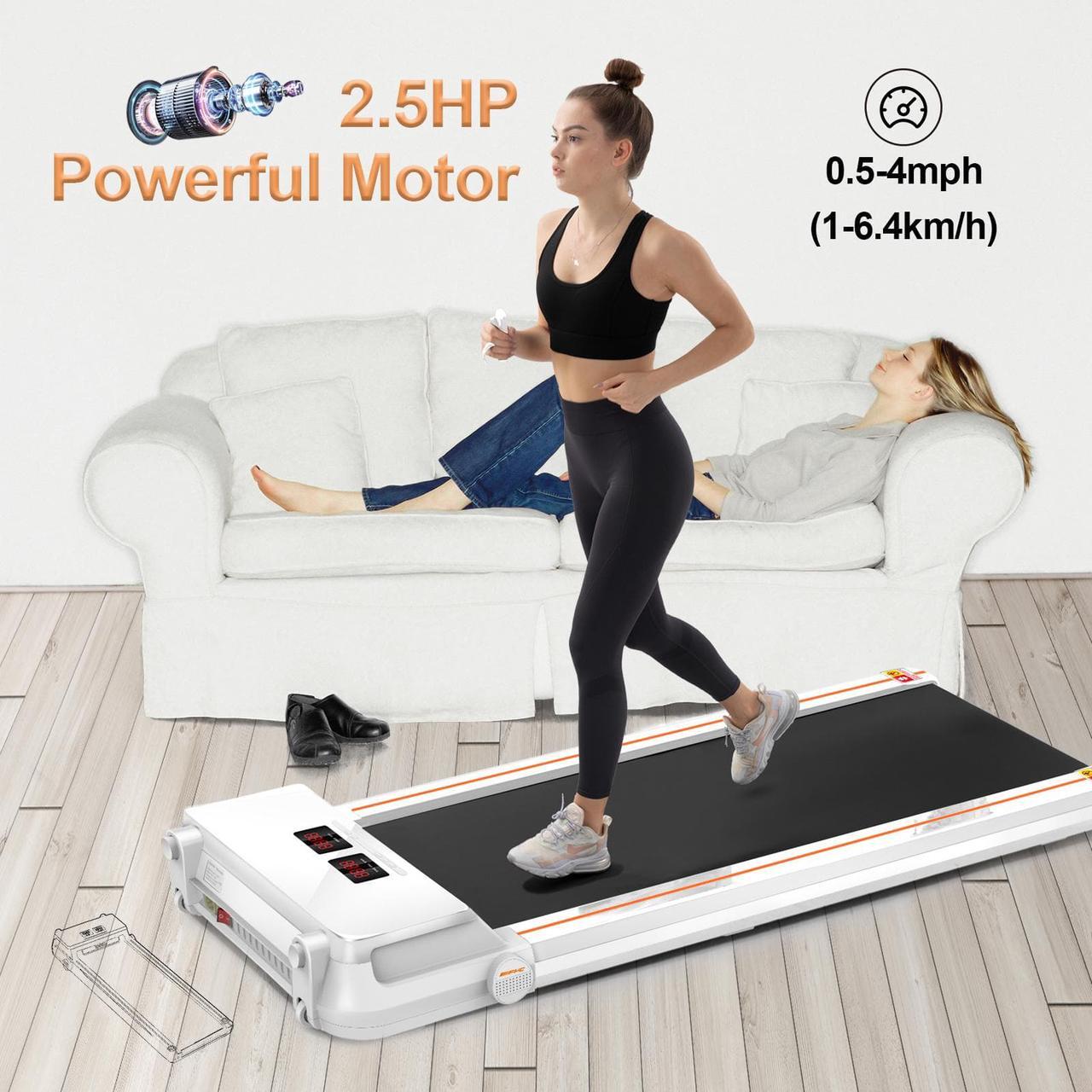 Alt view image 6 of 6 - FYC Under Desk Treadmill 2.5HP Slim Walking Treadmill 265LBS - Electric Treadmill with APP Bluetooth Remote Control LED Display, Running Walking Jogging for Home Office Use, Installation Free