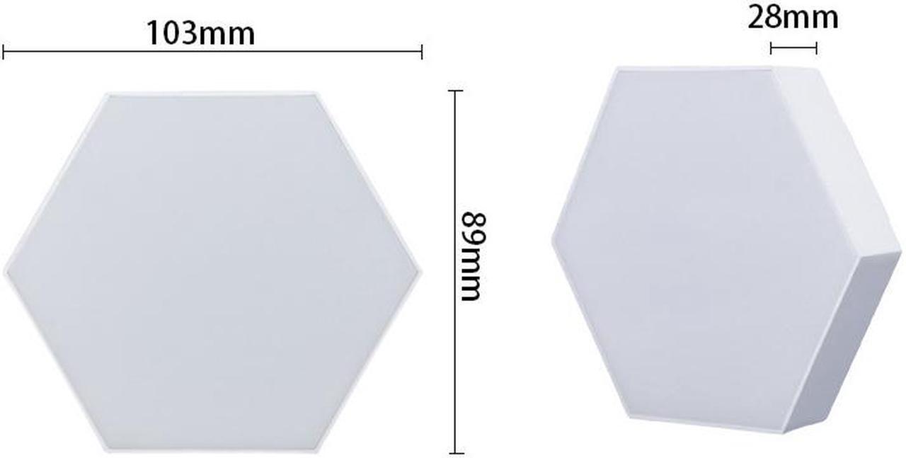 Alt view image 5 of 7 - Hexagonal LED lights, APP-controlled WiFi smart RGB light board, geometric lights, DIY panel lights, USB connection, multiple colors Can be spliced at will For game decoration,6pcs