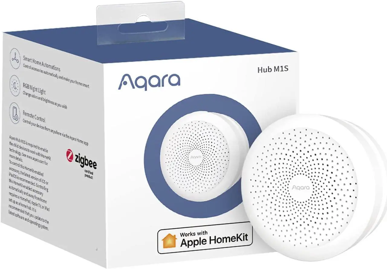 Main image of Aqara M1S Smart Hub, Wireless Smart Home Bridge for Alarm System, Home Automation, Remote Monitor and Control, Supports Apple Siri, Alexa, Google Assistant, Apple HomeKit and IFTTT