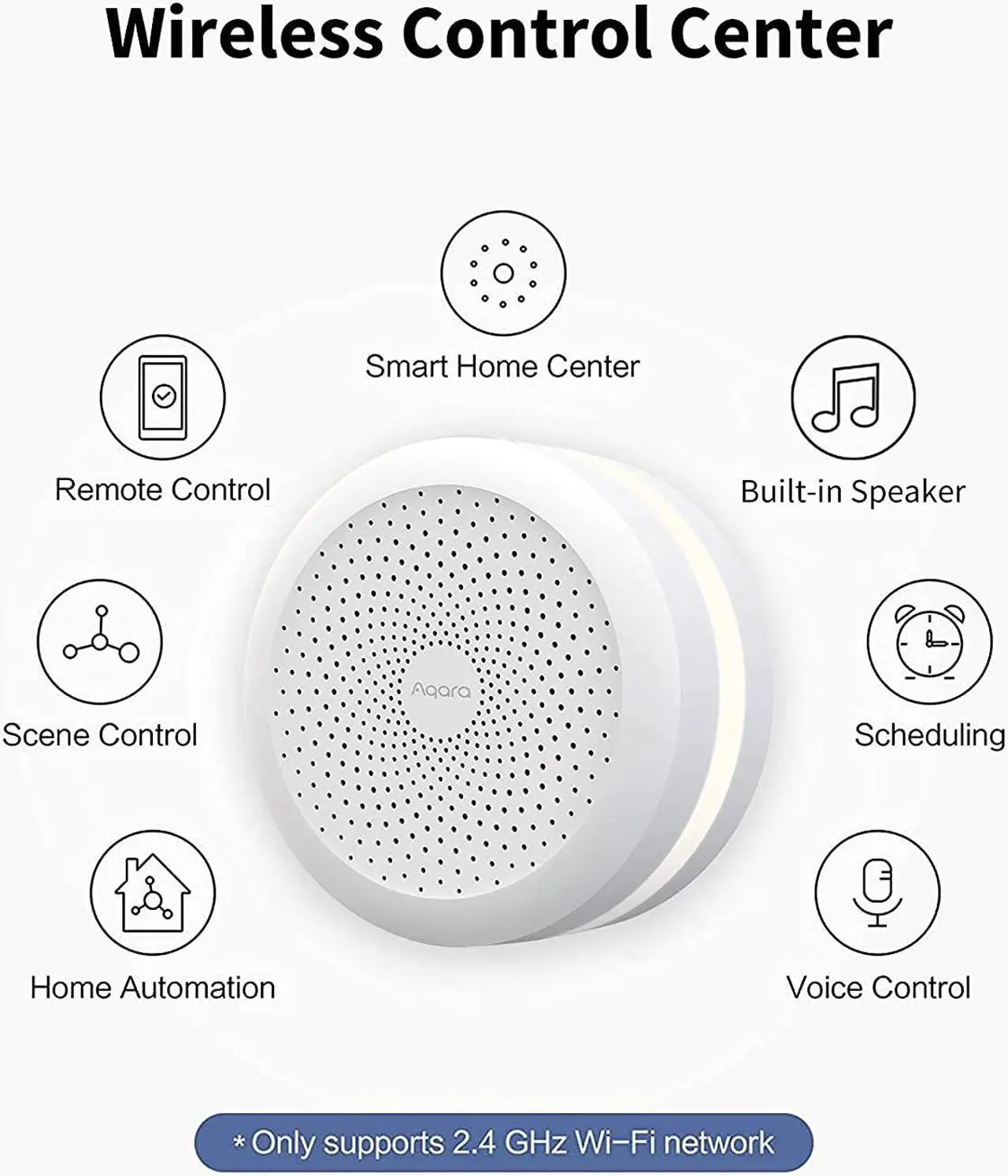 Alt view image 2 of 7 - Aqara M1S Smart Hub, Wireless Smart Home Bridge for Alarm System, Home Automation, Remote Monitor and Control, Supports Apple Siri, Alexa, Google Assistant, Apple HomeKit and IFTTT