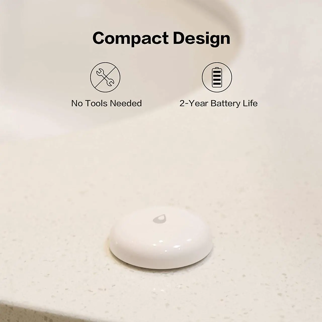 Alt view image 3 of 6 - Aqara Water Leak Sensor, REQUIRES AQARA HUB, Wireless Water Leak Detector, Wireless Mini Flood Detector for Alarm System and Smart Home Automation, For Kitchen Bathroom Basement, Works with IFTTT