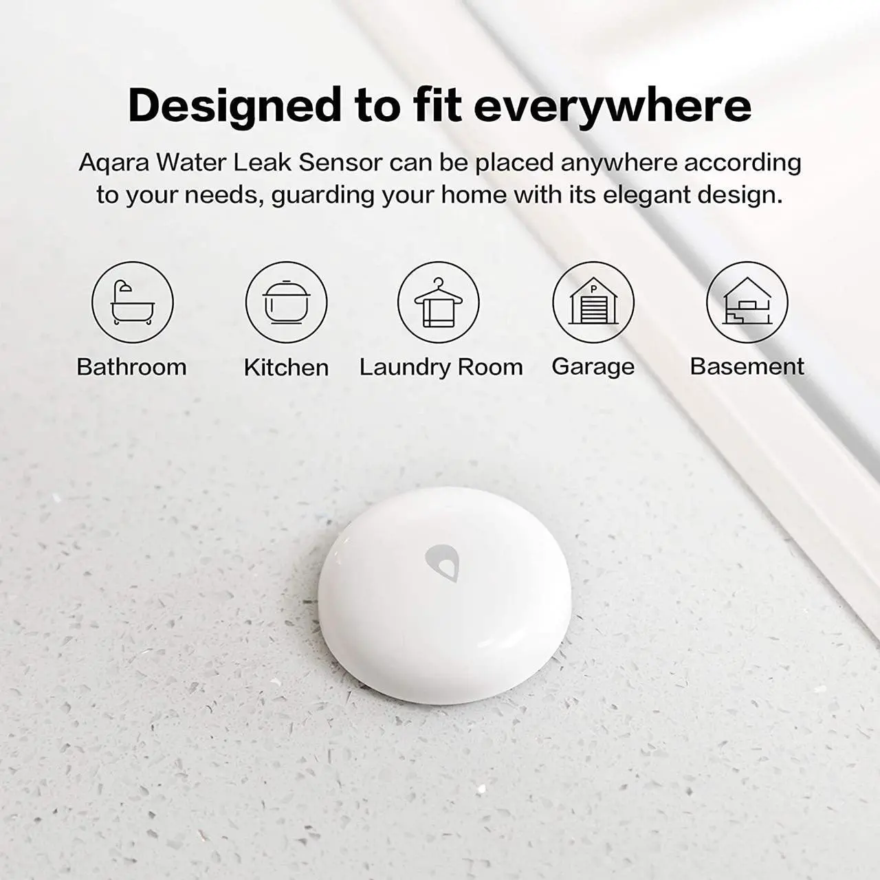 Alt view image 5 of 6 - Aqara Water Leak Sensor, REQUIRES AQARA HUB, Wireless Water Leak Detector, Wireless Mini Flood Detector for Alarm System and Smart Home Automation, For Kitchen Bathroom Basement, Works with IFTTT