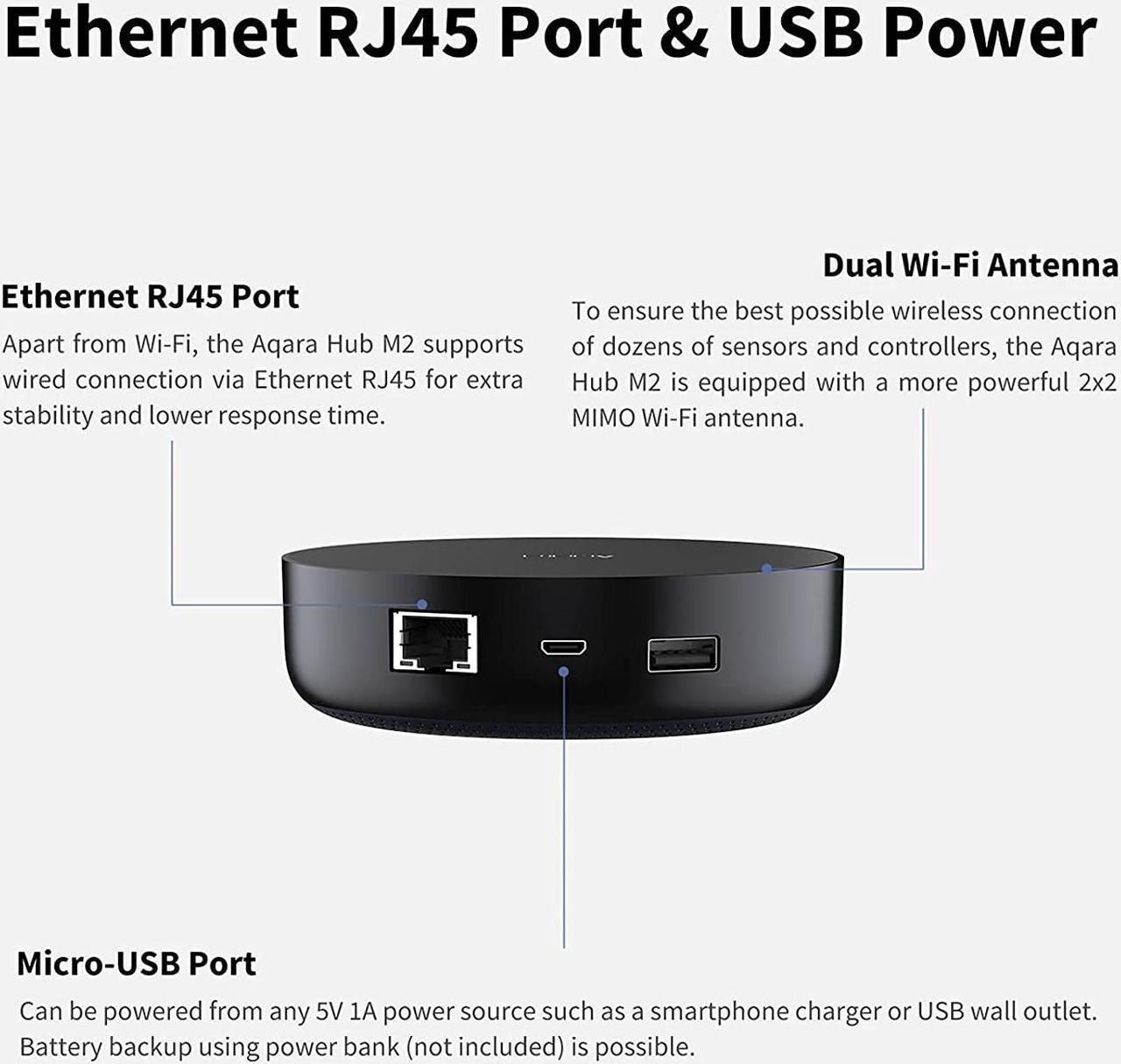 Alt view image 5 of 6 - Aqara Smart Hub M2, Smart Home Bridge For Alarm System, IR Remote Control, Home Automation, Supports Alexa, Google Assistant, Apple HomeKit And IFTTT