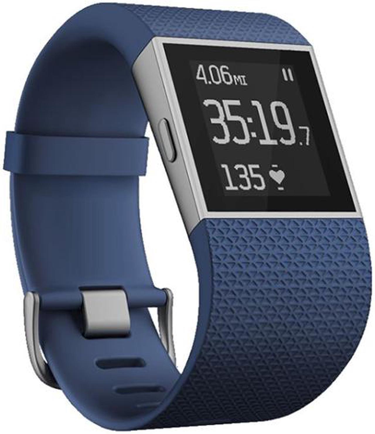 Main image of Fitbit Surge Bluetooth Heart Rate Activity Fitness GPS Large Black Blue Orange Fast Shipping FedEx DHL