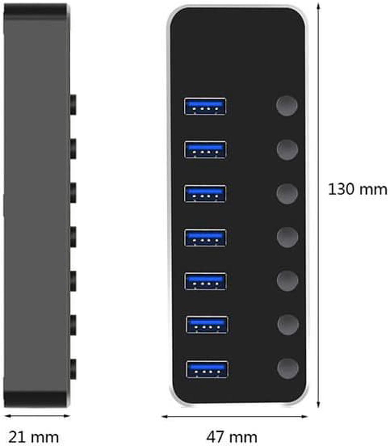 Alt view image 6 of 6 - USB 3.0 Hub with LED Indicator High Speed USB 3.0 7 Port Hub Splitter Up To 5Gbps, Plug and Play, Security&Portable For iMac, MacBook Air, MacBook Pro, MacBook, Mac Mini, PC, Laptops