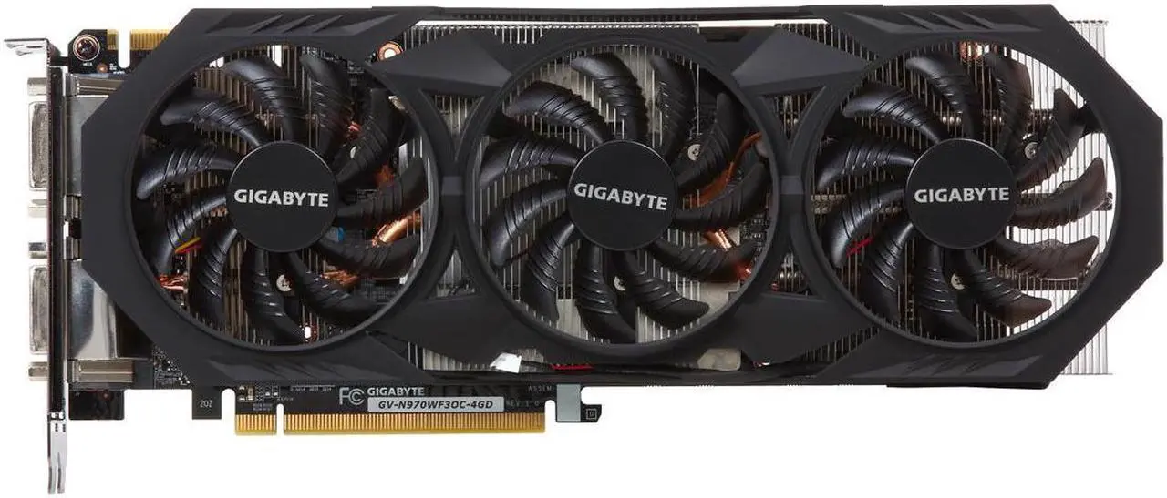 Alt view image 6 of 8 - Gigabyte GeForce GTX 970 4GB Windforce OC DDR5 GV-N970WF3OC-4GD Video Card GPU
